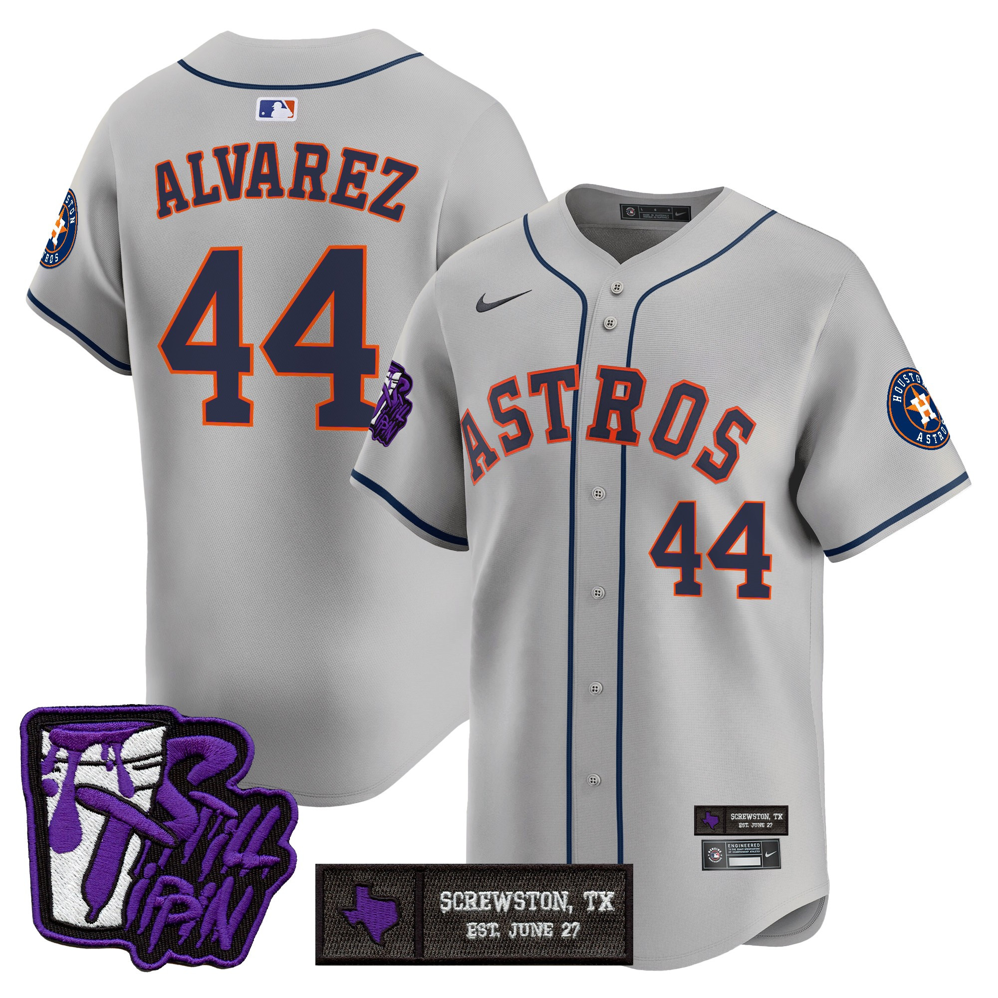 Men's Houston Astros DJ Screw Still Tippin Purple Patch Vapor Premier Limited Jersey - Stitched