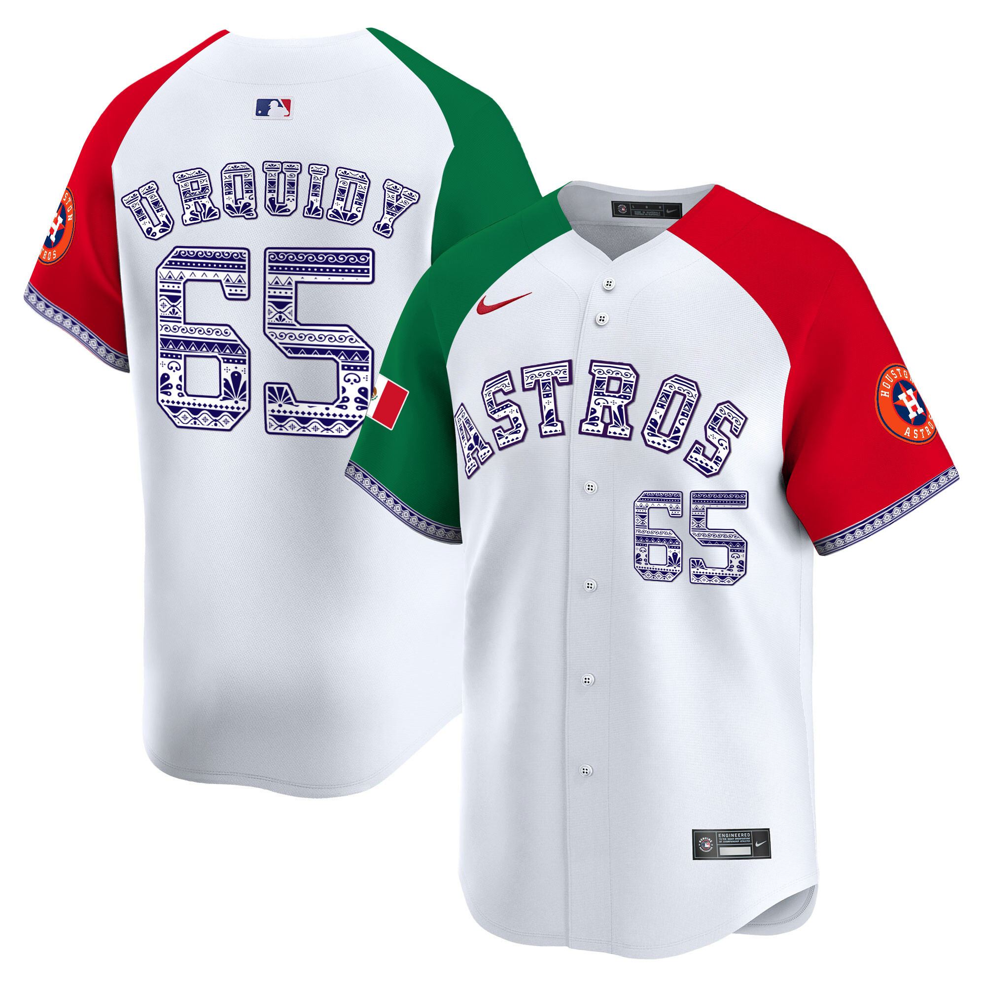 Men's Houston Astros Mexico Vapor Premier Limited Jersey V2 - All Stitched