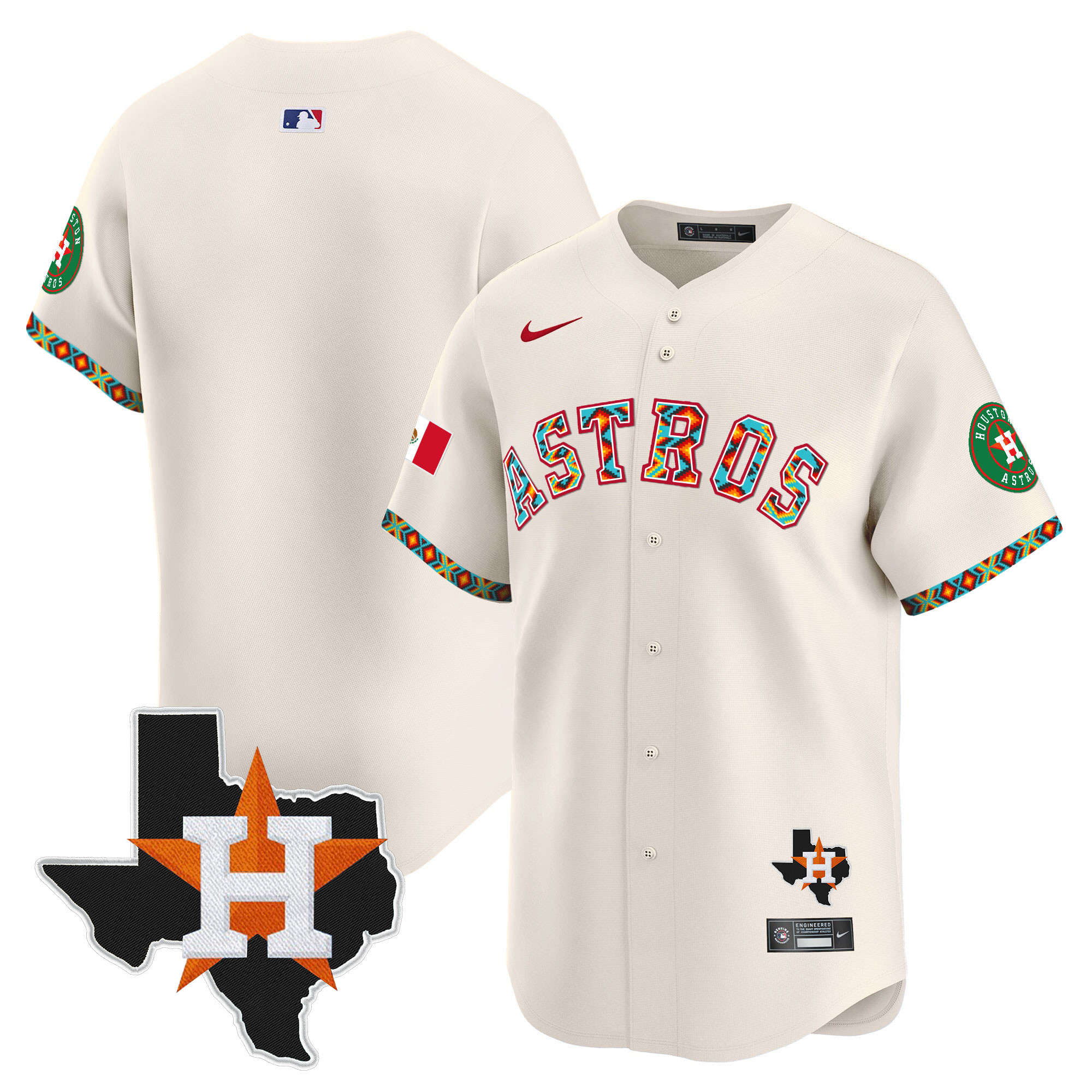 Men's Houston Astros Mexico Vapor Premier Limited Jersey V3 - All Stitched