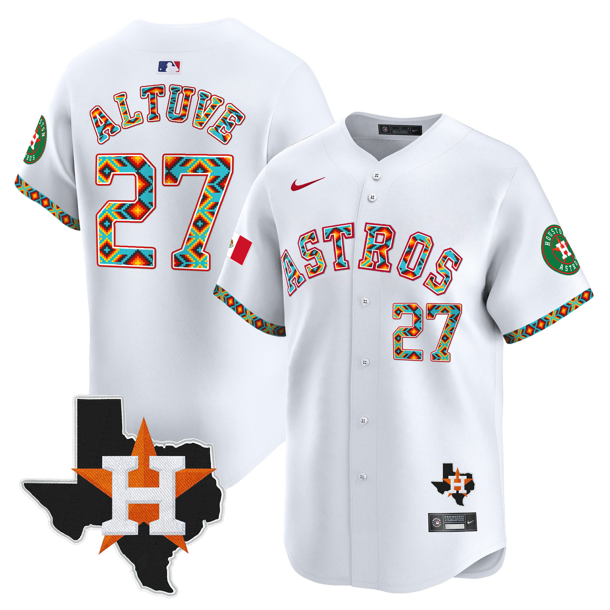 Men's Houston Astros Mexico Vapor Premier Limited Jersey V3 - All Stitched