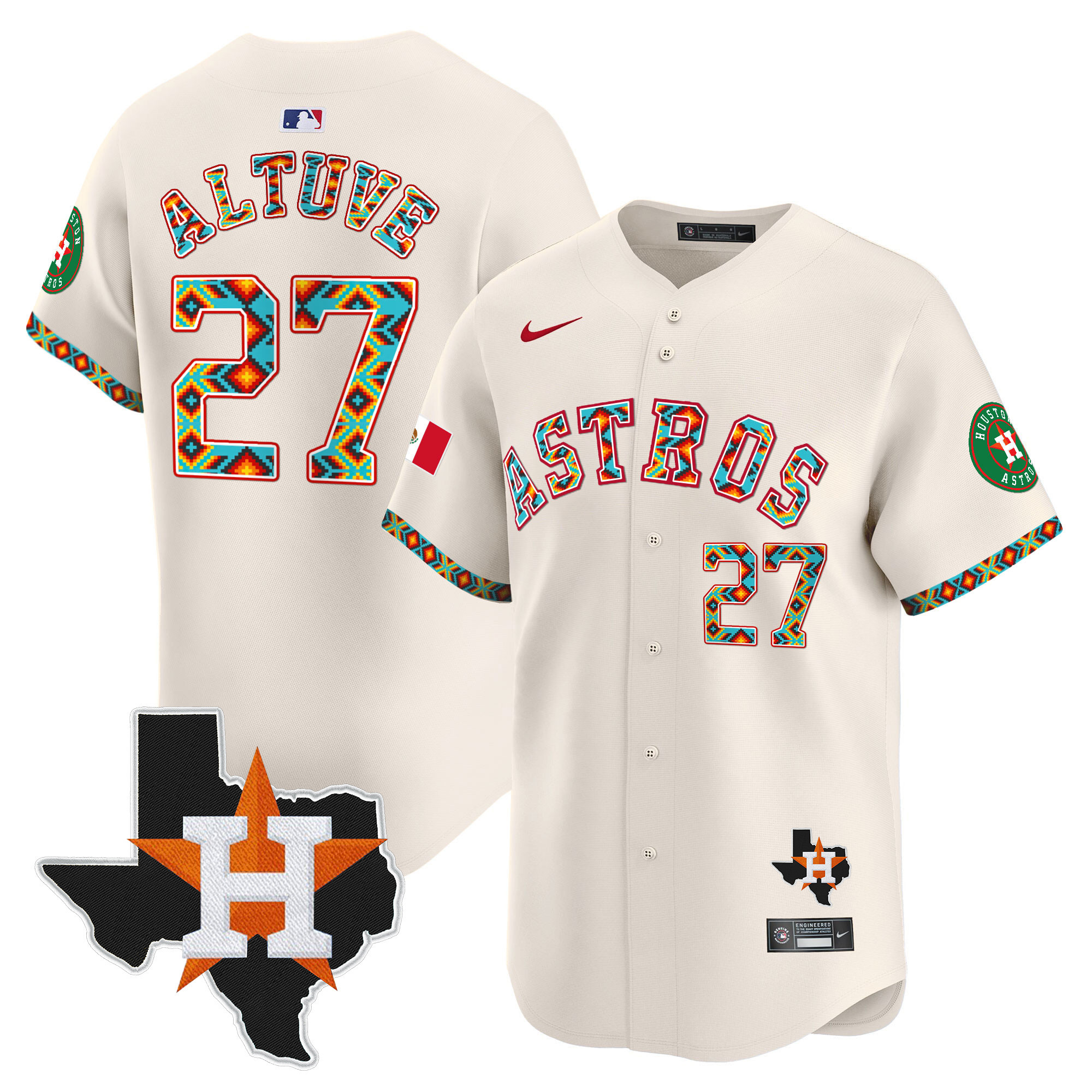 Men's Houston Astros Mexico Vapor Premier Limited Jersey V3 - All Stitched