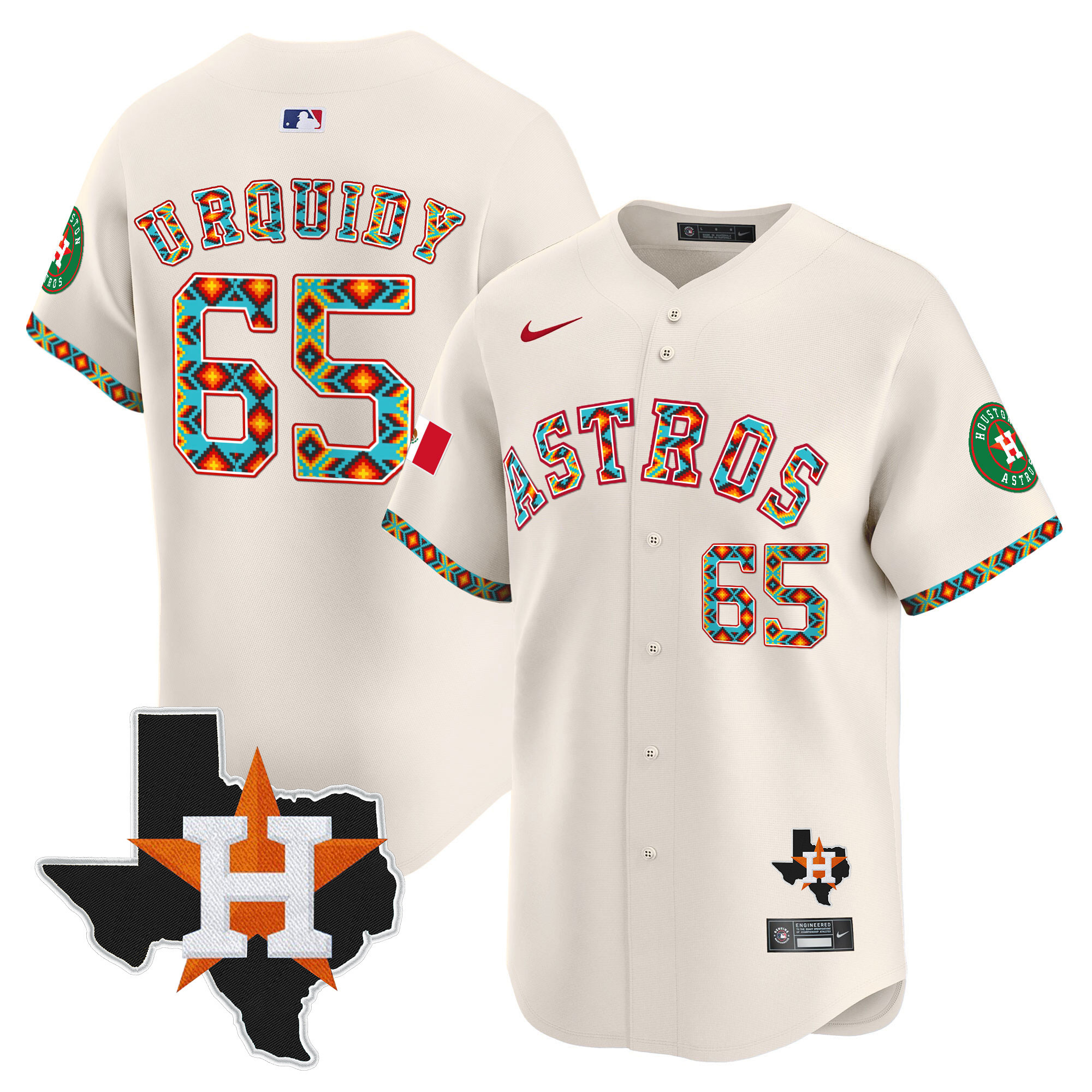 Men's Houston Astros Mexico Vapor Premier Limited Jersey V3 - All Stitched