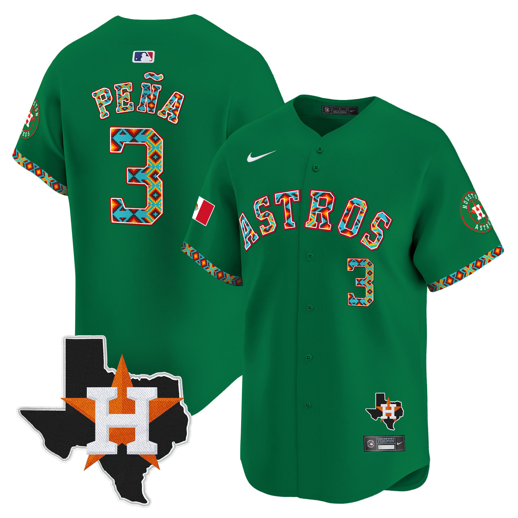 Men's Houston Astros Mexico Vapor Premier Limited Jersey V3 - All Stitched