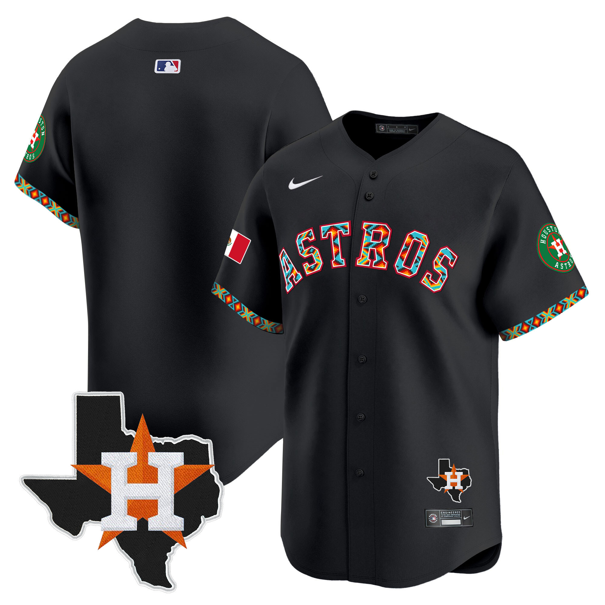 Men's Houston Astros Mexico Vapor Premier Limited Jersey V3 - All Stitched