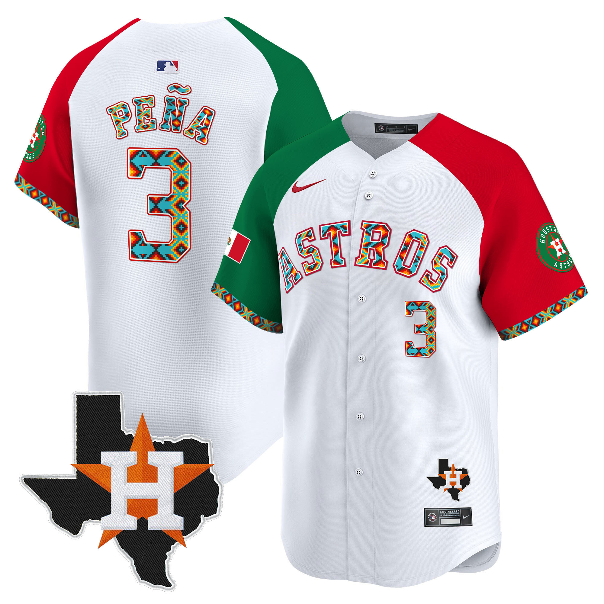 Men's Houston Astros Mexico Vapor Premier Limited Jersey V3 - All Stitched