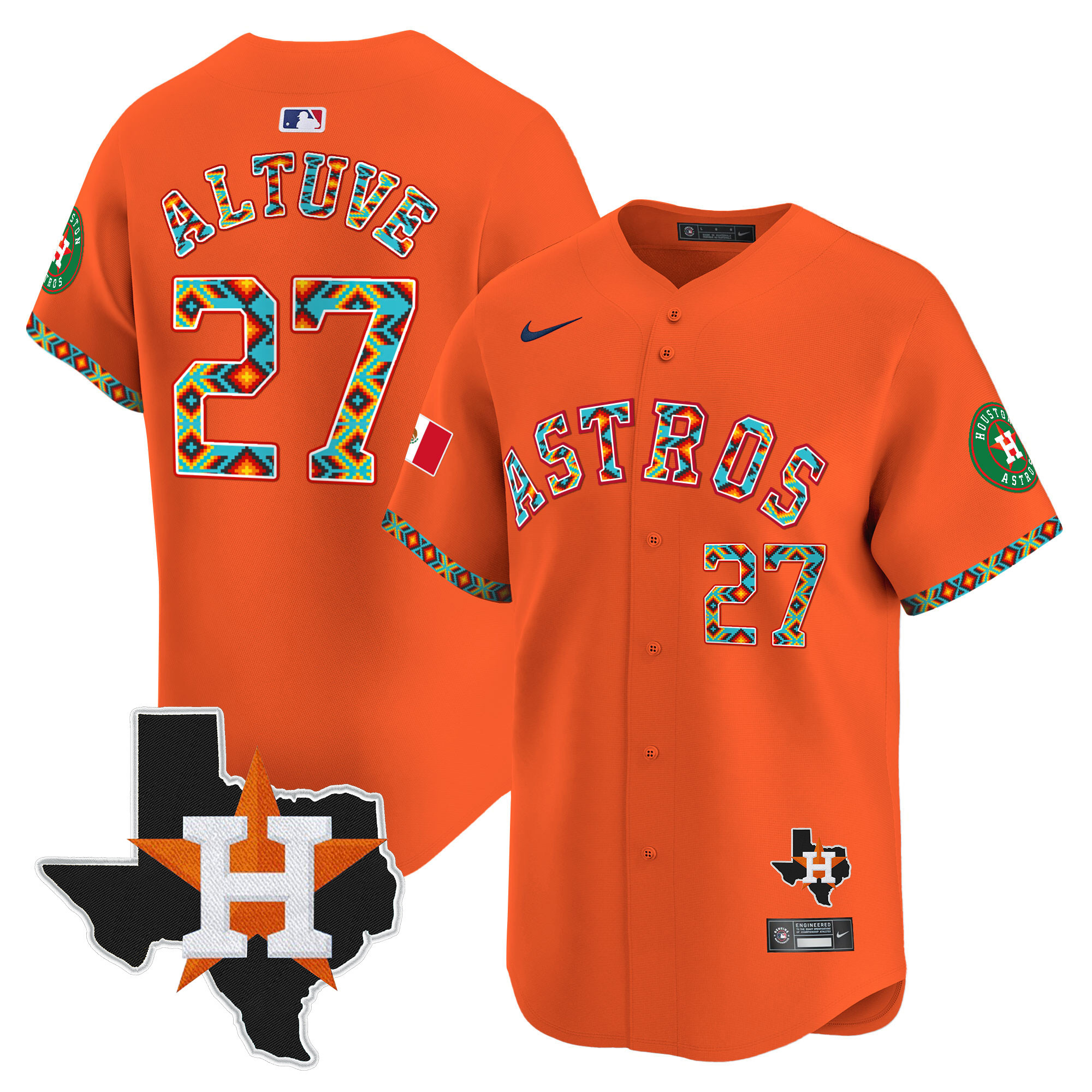 Men's Houston Astros Mexico Vapor Premier Limited Jersey V3 - All Stitched