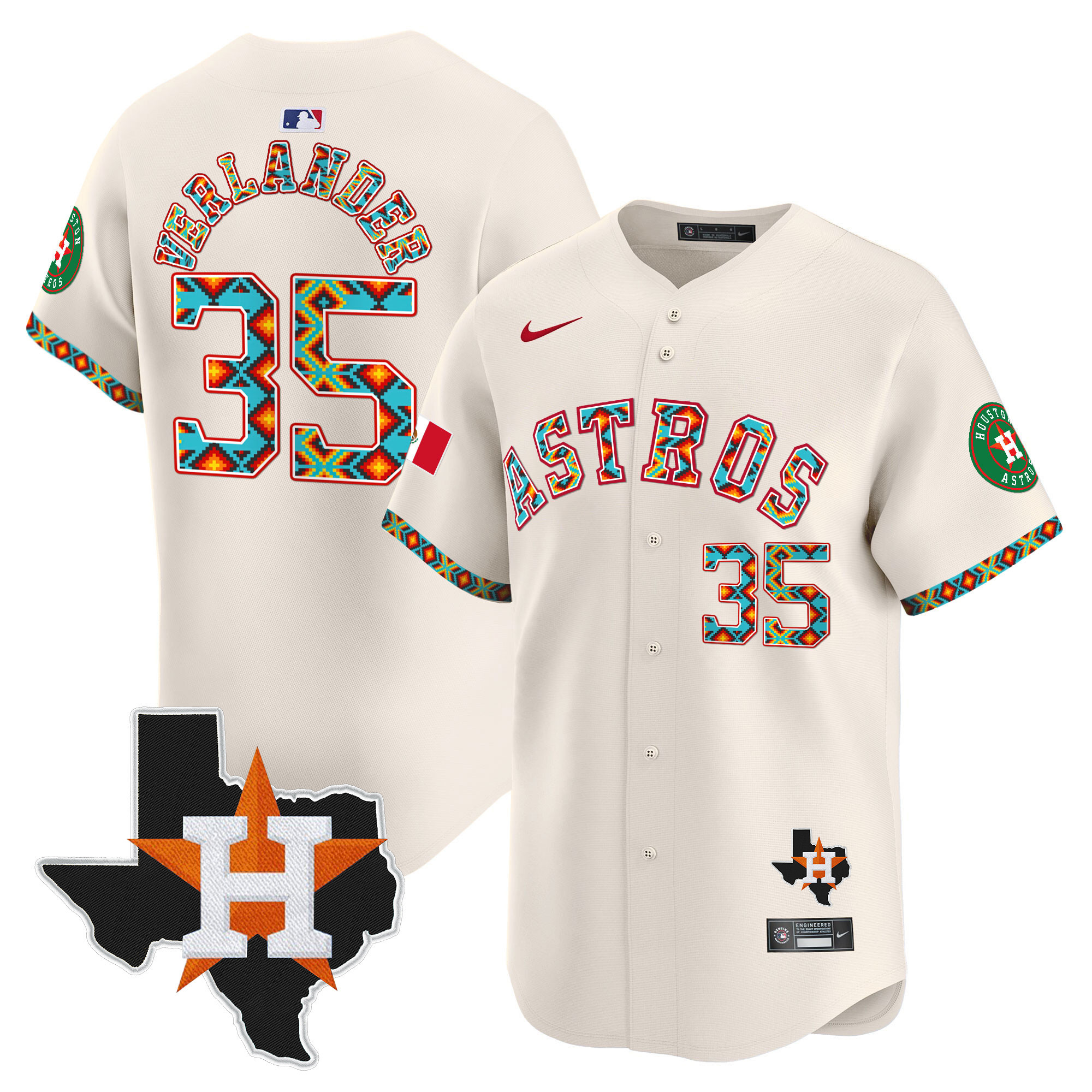 Men's Houston Astros Mexico Vapor Premier Limited Jersey V3 - All Stitched