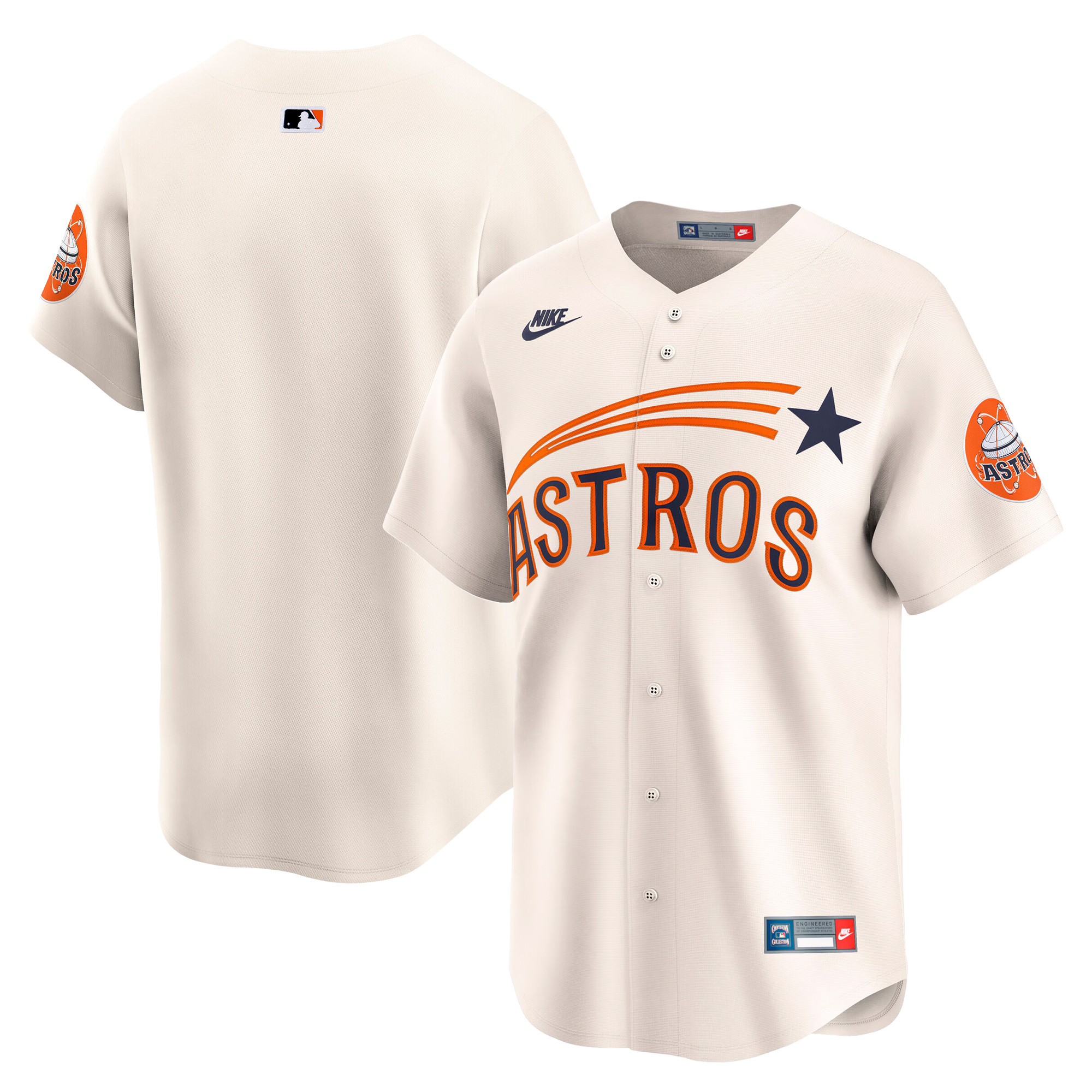 Men's Houston Astros Throwback Vapor Premier Limited Jersey - All Stitched