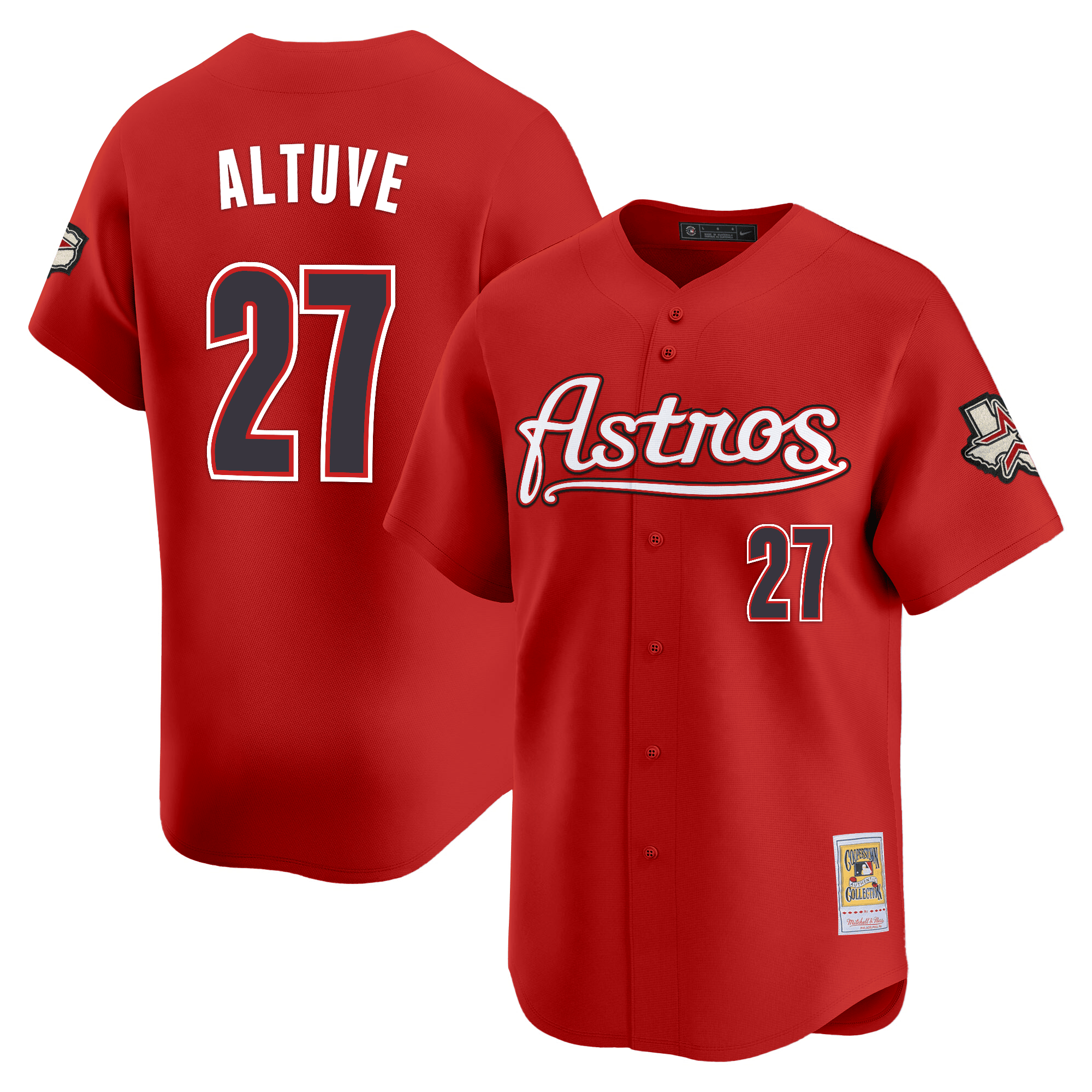 Men's Houston Astros Throwback Vapor Premier Limited Jersey - All Stitched