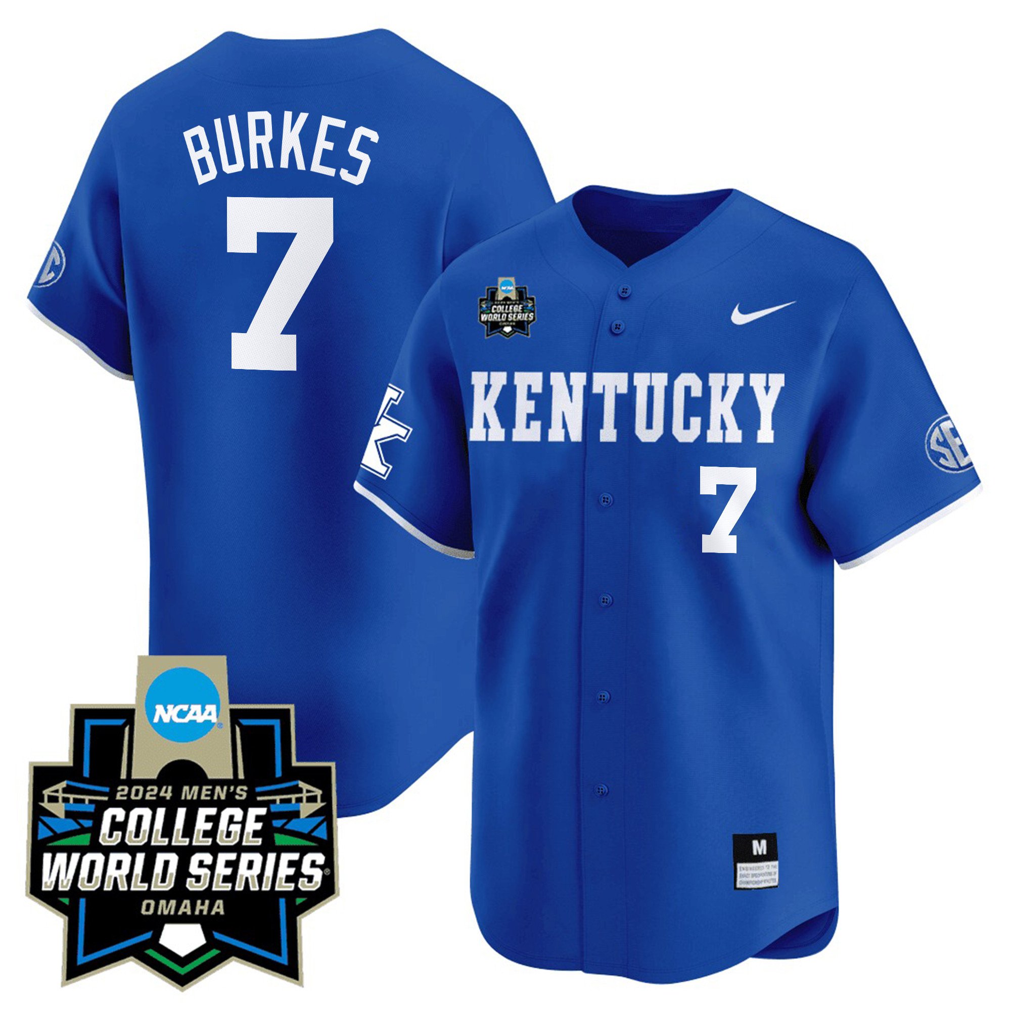Men's Kentucky 2024 College World Series Patch Vapor Premier Limited Jersey - All Stitched