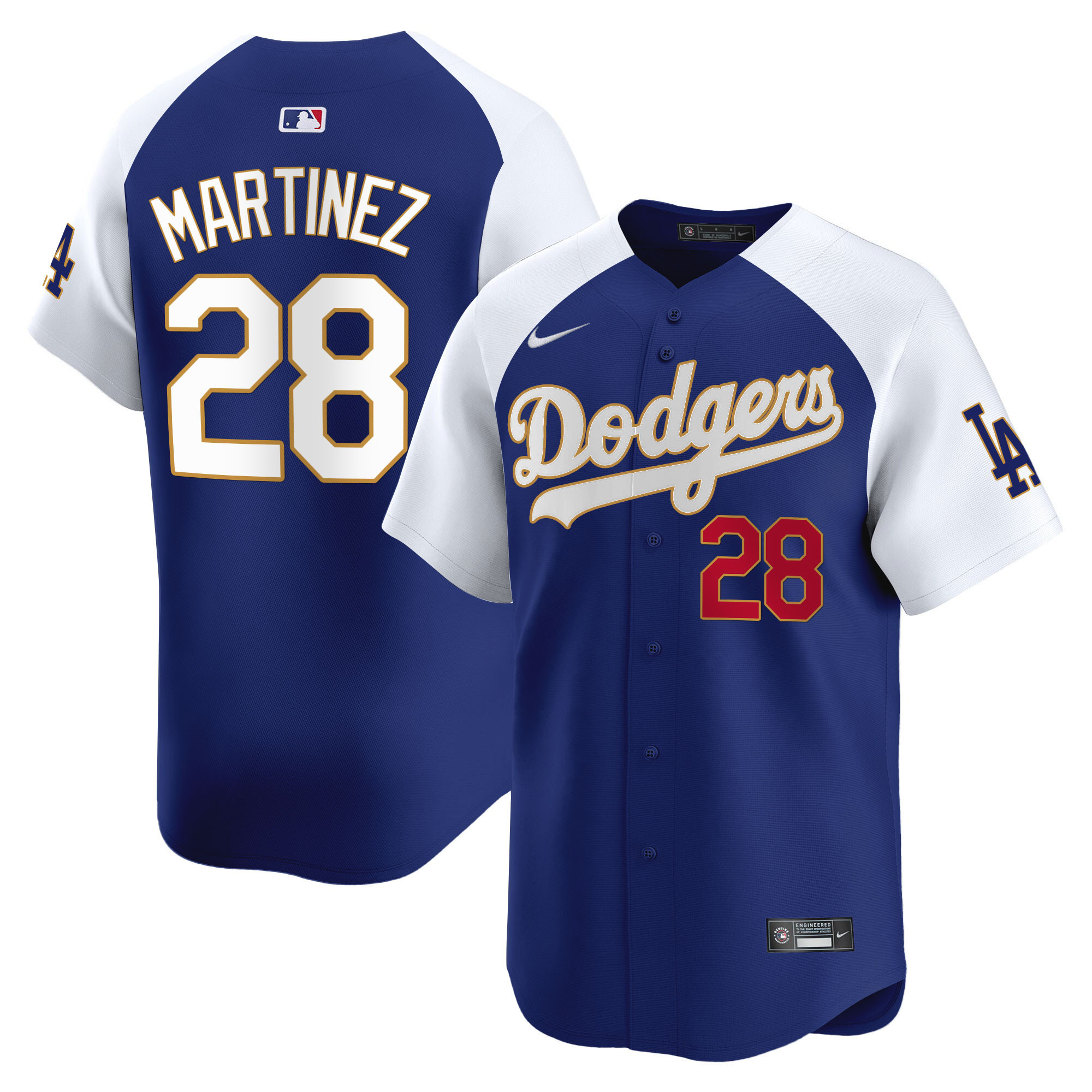 Men's Los Angeles Dodgers Gold Trim Vapor Premier Limited Jersey - All Stitched