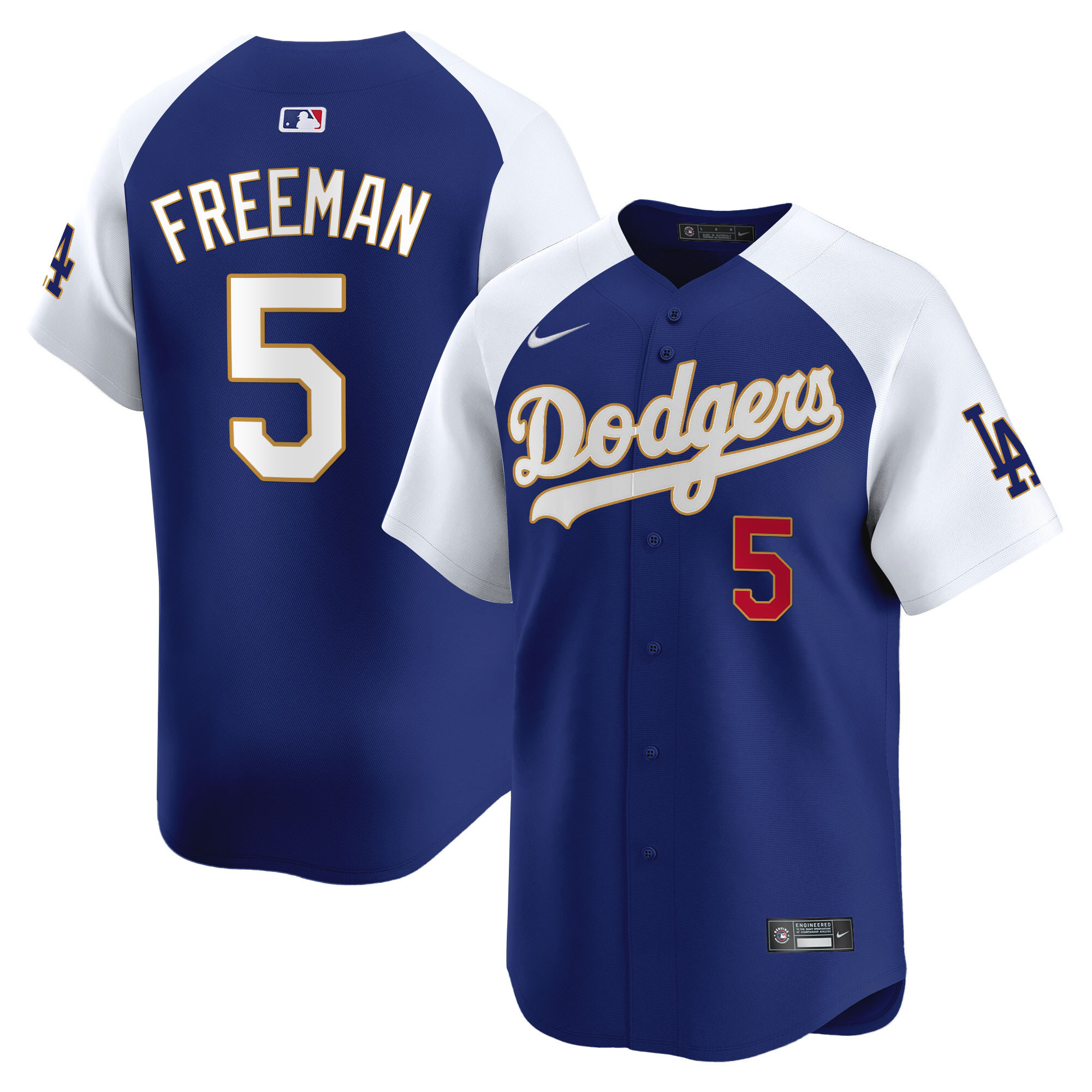 Men's Los Angeles Dodgers Gold Trim Vapor Premier Limited Jersey - All Stitched