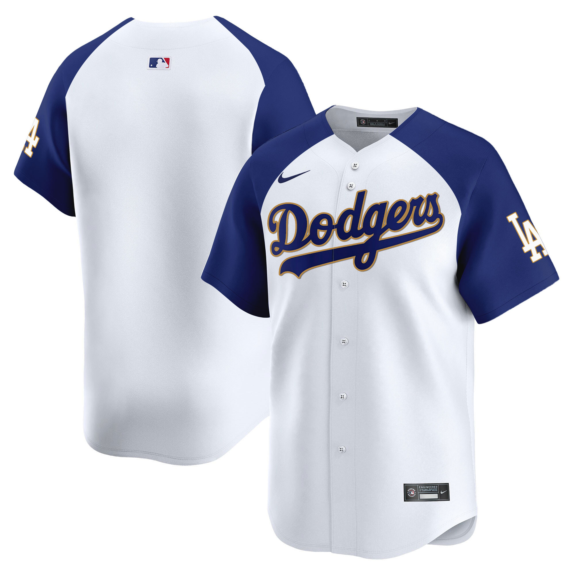 Men's Los Angeles Dodgers Gold Trim Vapor Premier Limited Jersey - All Stitched