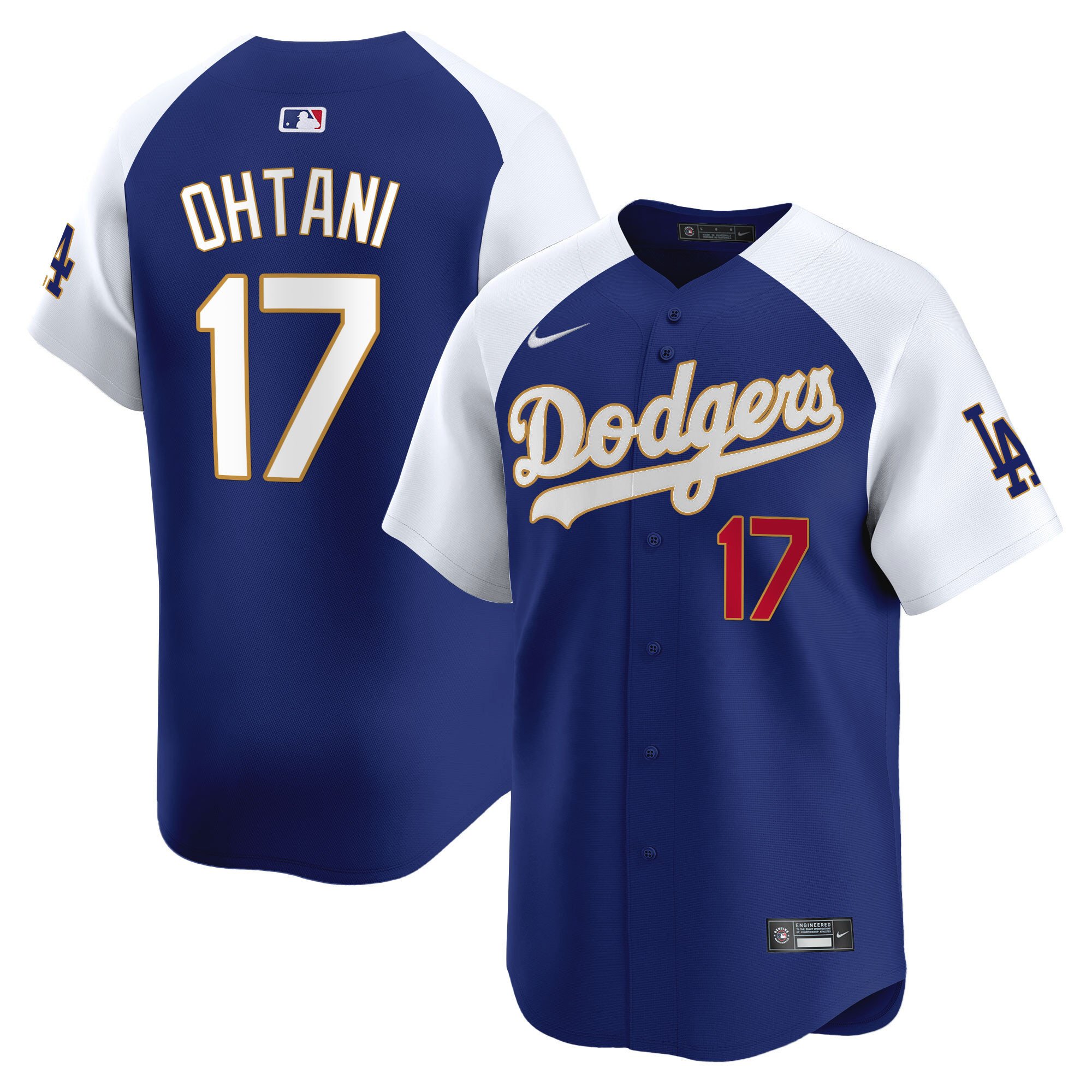 Men's Los Angeles Dodgers Gold Trim Vapor Premier Limited Jersey - All Stitched