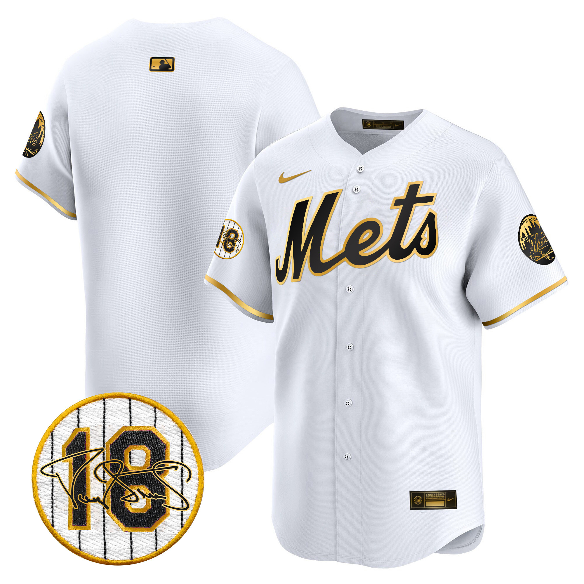 Men's Mets Darryl Strawberry Patch Vapor Premier Limited Jersey - All Stitched