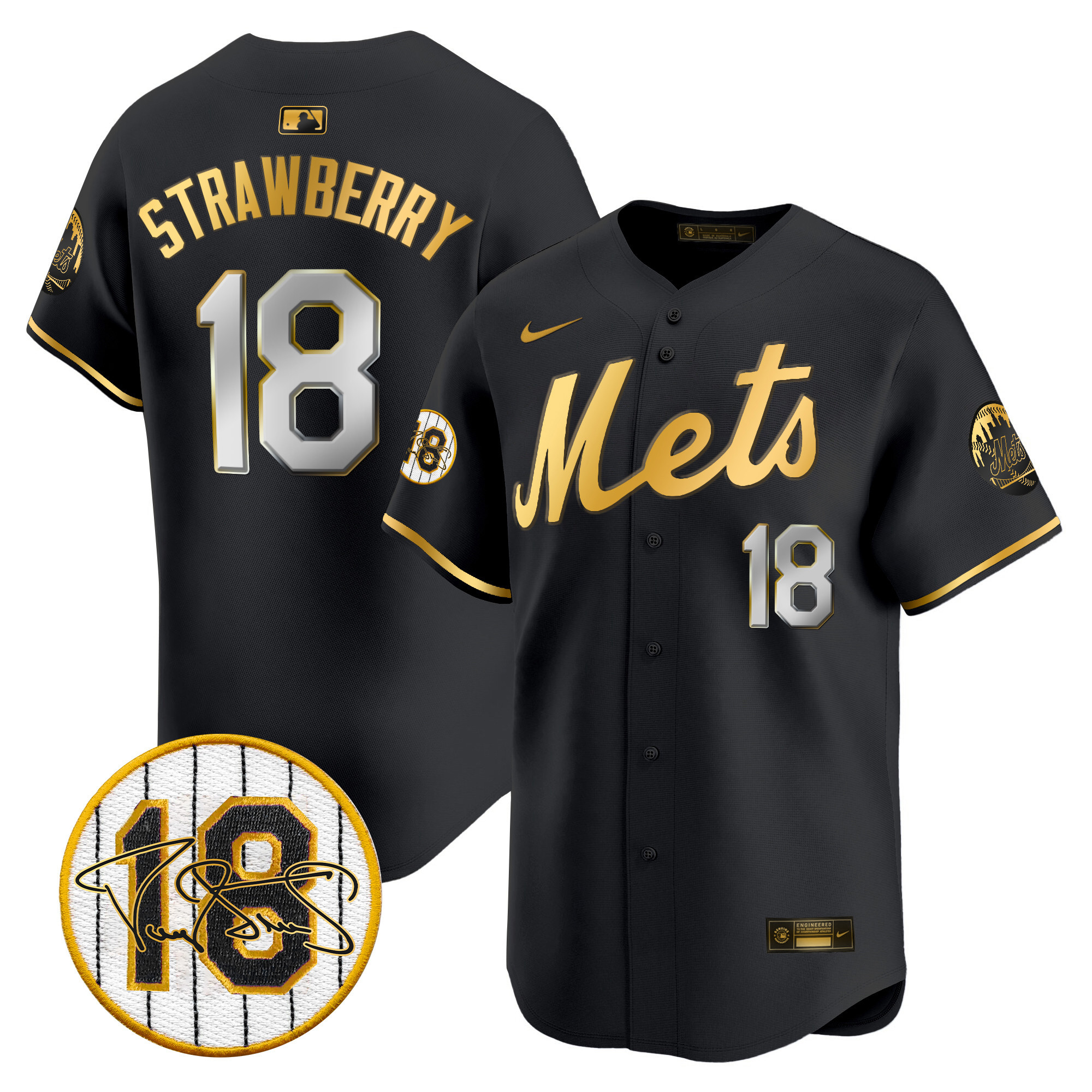 Men's Mets Darryl Strawberry Patch Vapor Premier Limited Jersey - All Stitched