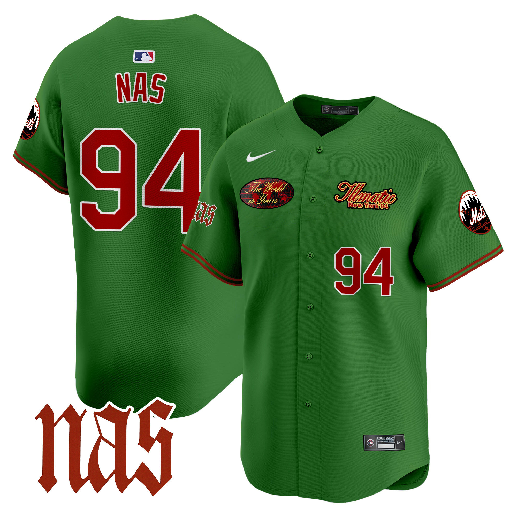 Men's Mets Nas Illmatic Vapor Premier Limited Jersey V2 - All Stitched