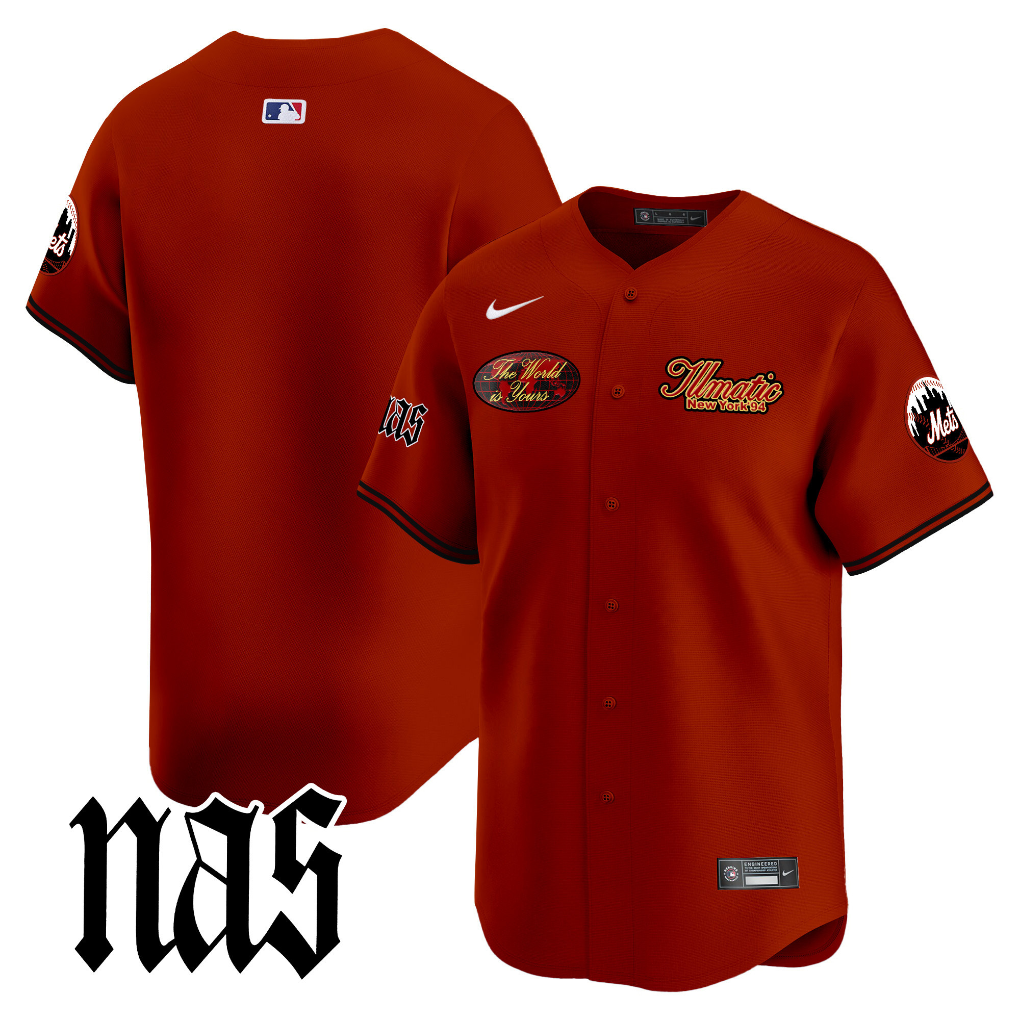 Men's Mets Nas Illmatic Vapor Premier Limited Jersey V2 - All Stitched