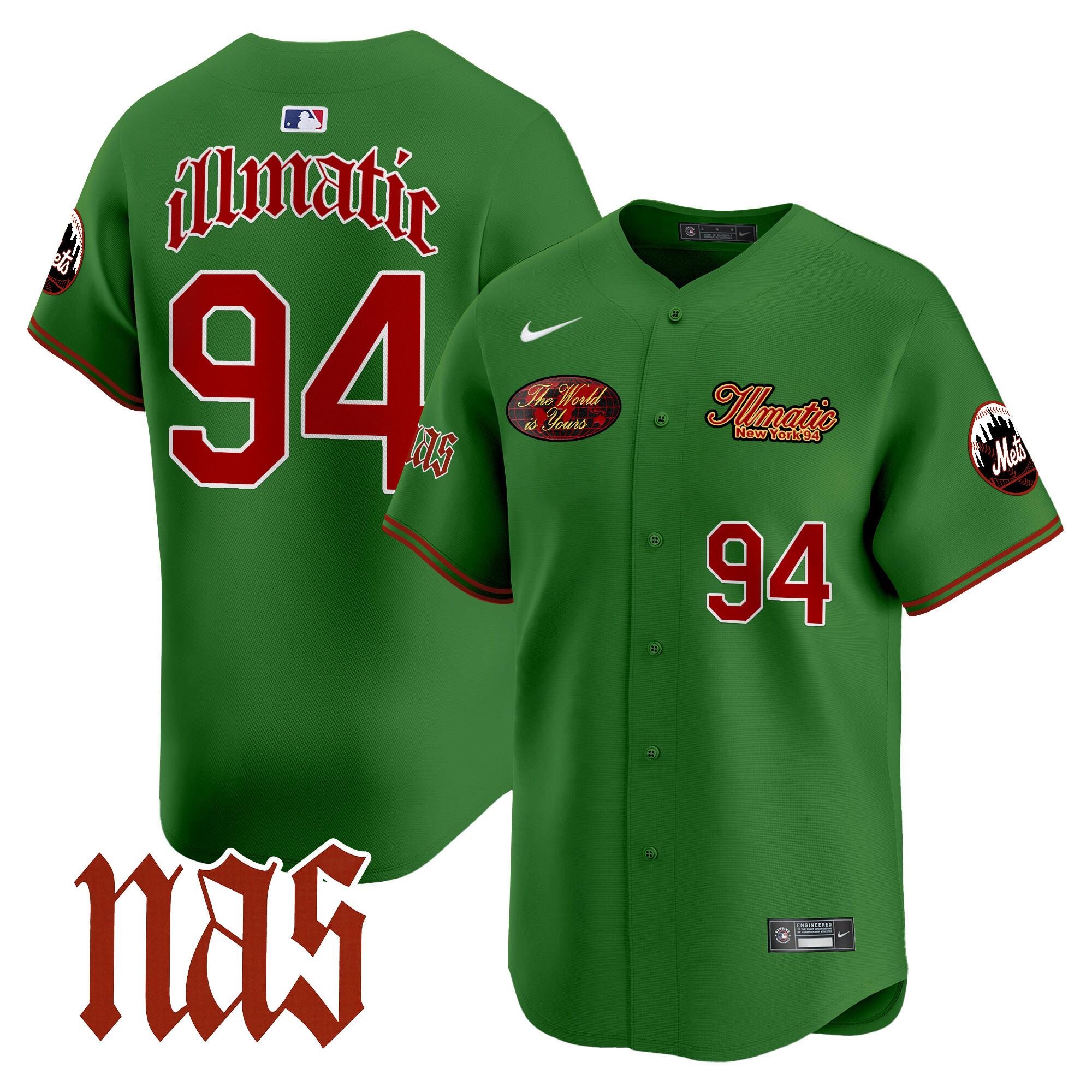 Men's Mets Nas Illmatic Vapor Premier Limited Jersey V2 - All Stitched