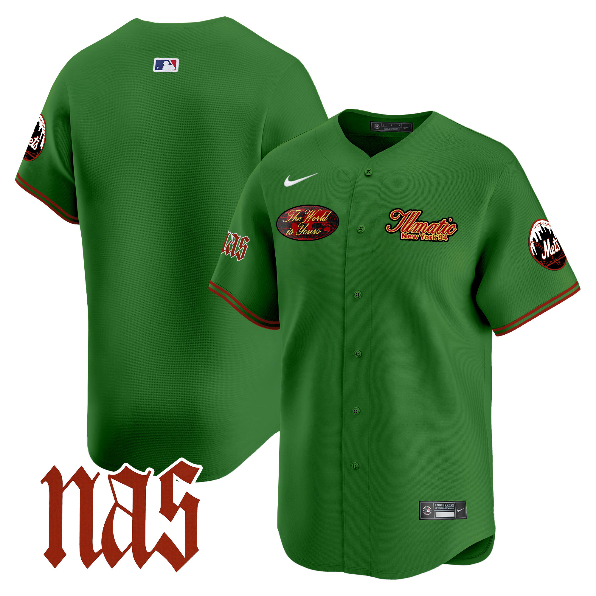 Men's Mets Nas Illmatic Vapor Premier Limited Jersey V2 - All Stitched
