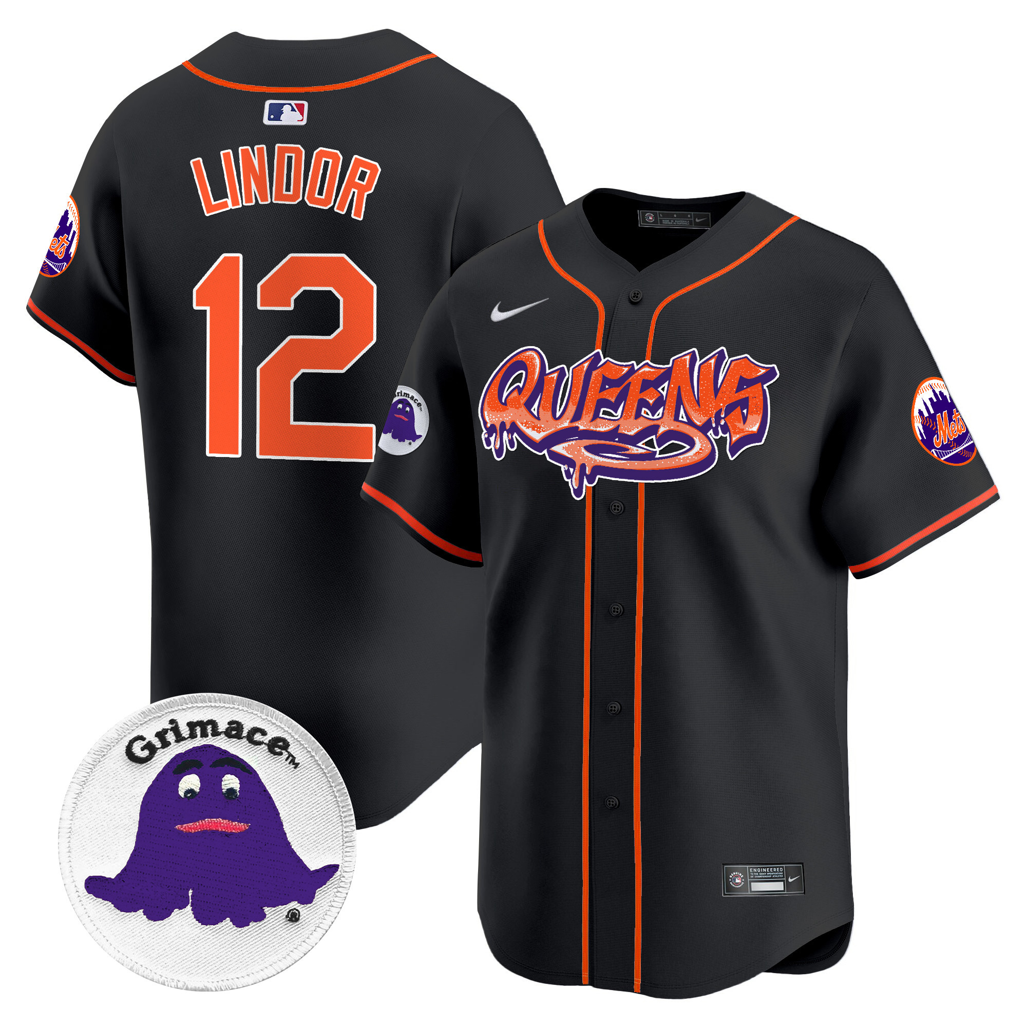 Men's Mets Queens Graffiti Vapor Premier Limited Jersey - All Stitched