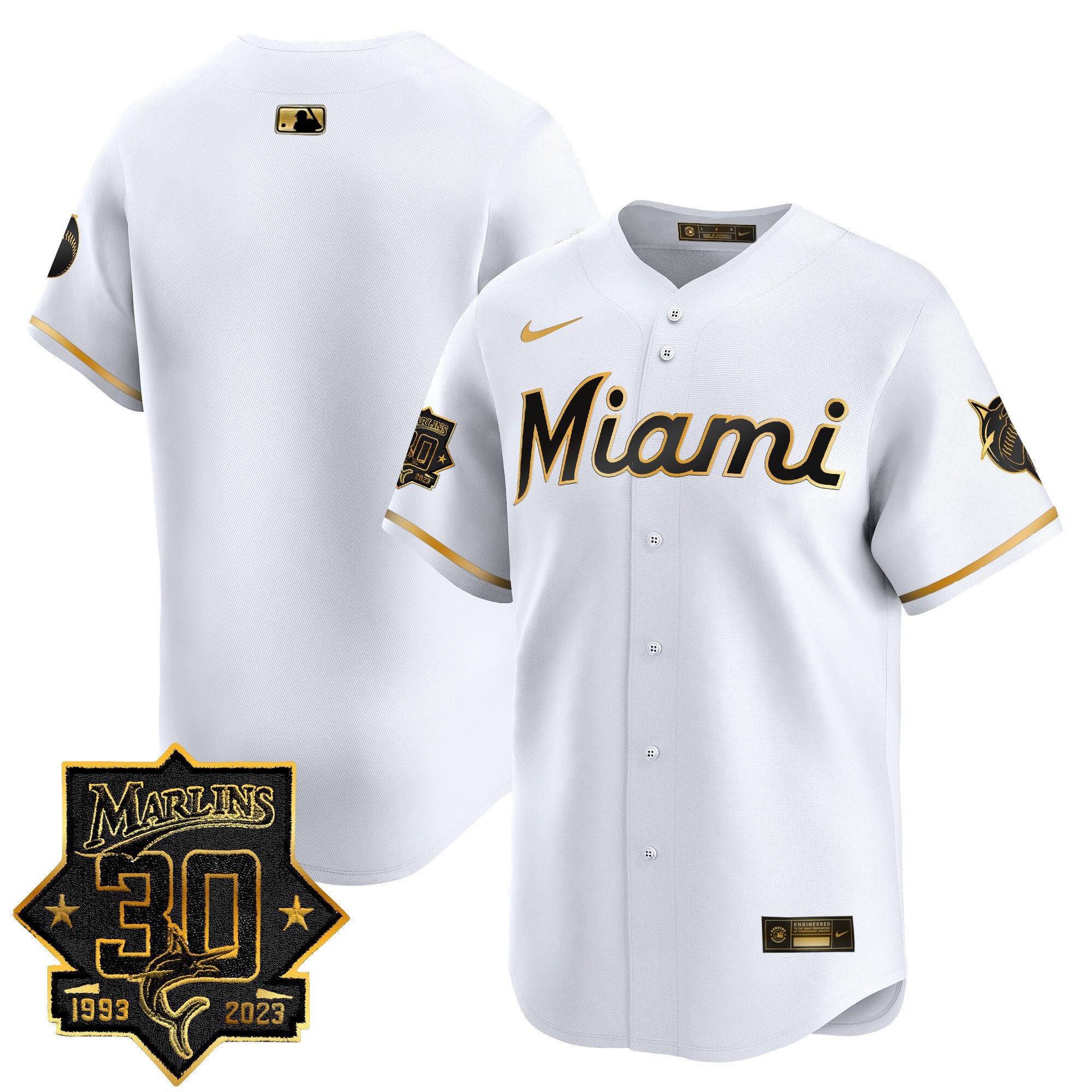 Men's Miami Marlins 30 Seasons Anniversary Patch Vapor Premier Limited Jersey – All Stitched