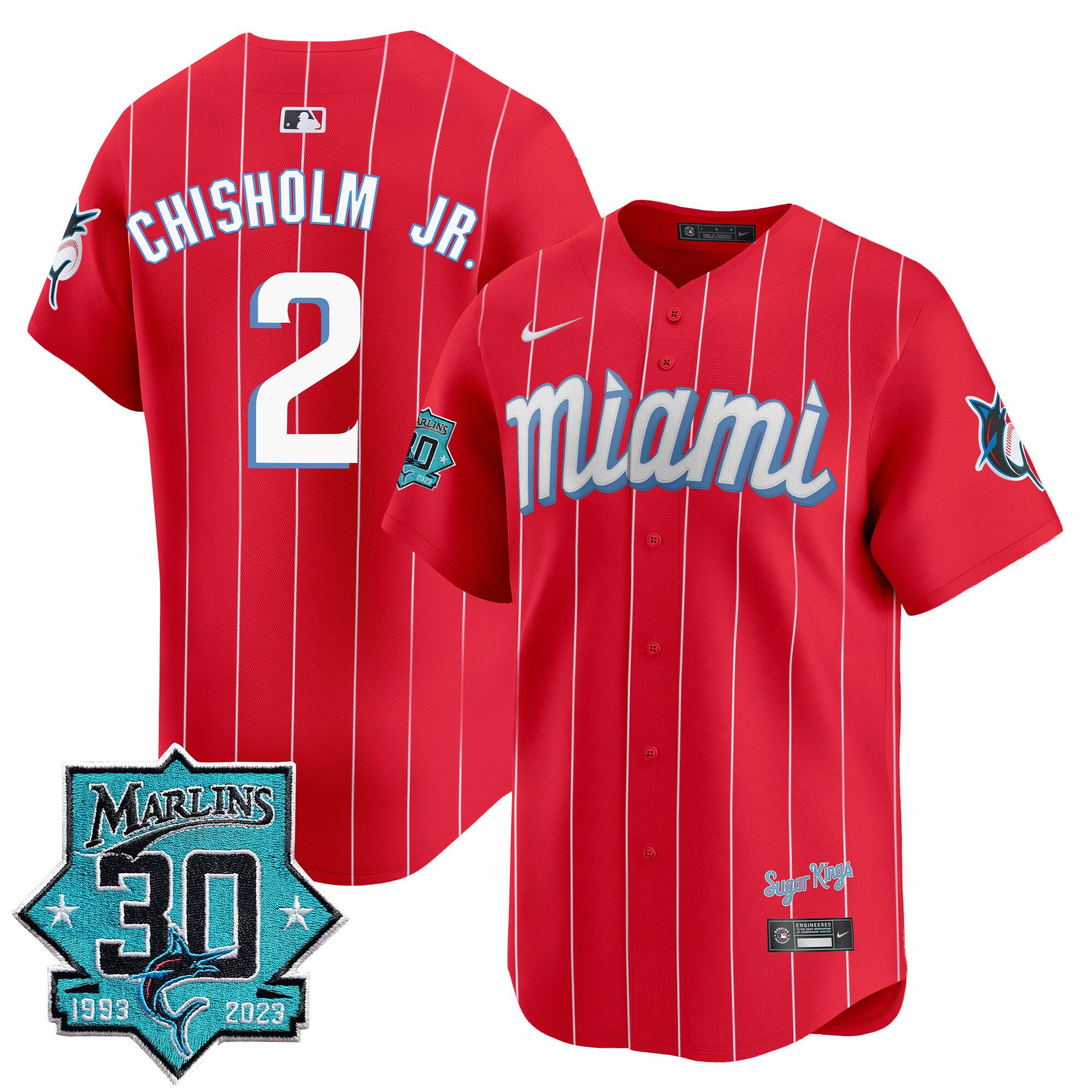 Men's Miami Marlins 30 Seasons Anniversary Patch Vapor Premier Limited Jersey – All Stitched