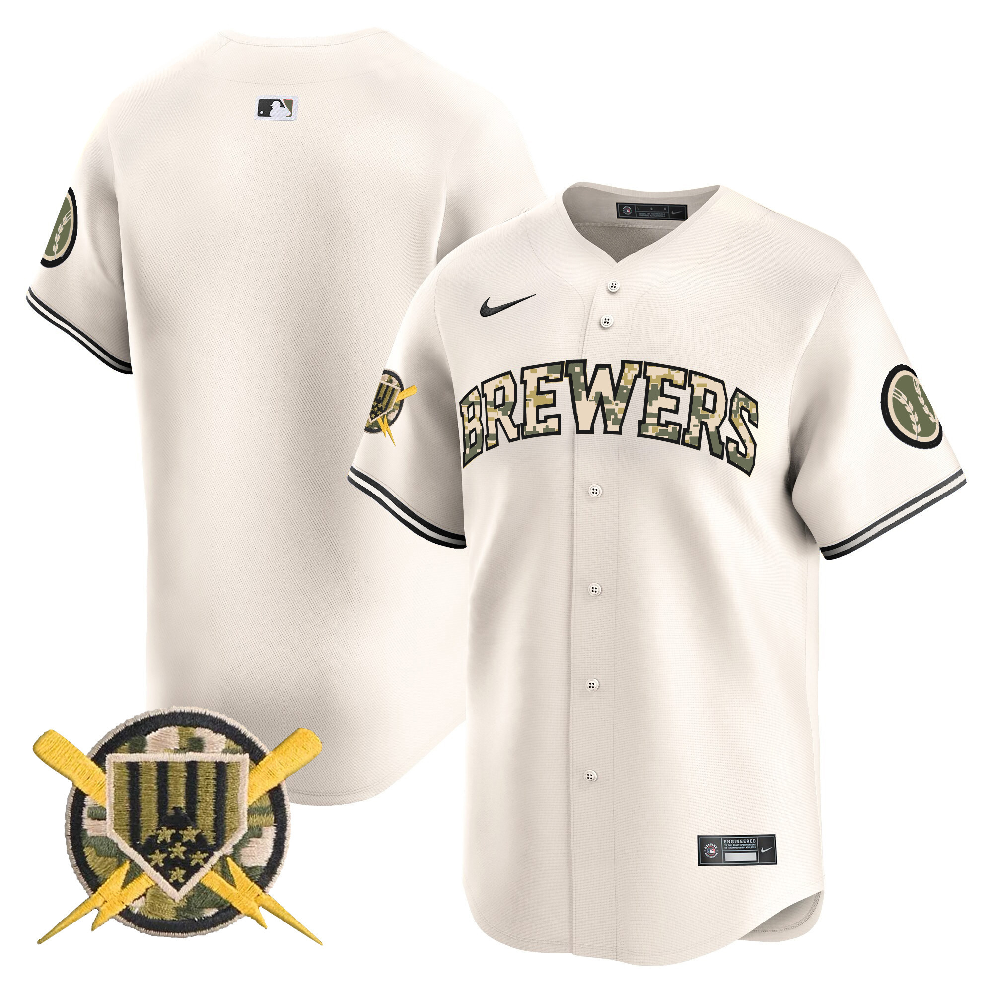 Men's Milwaukee Brewers Armed Forces Day Vapor Premier Limited Jersey - All Stitched