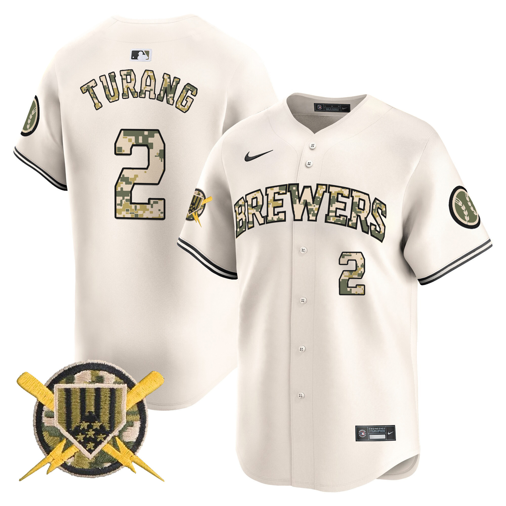 Men's Milwaukee Brewers Armed Forces Day Vapor Premier Limited Jersey - All Stitched