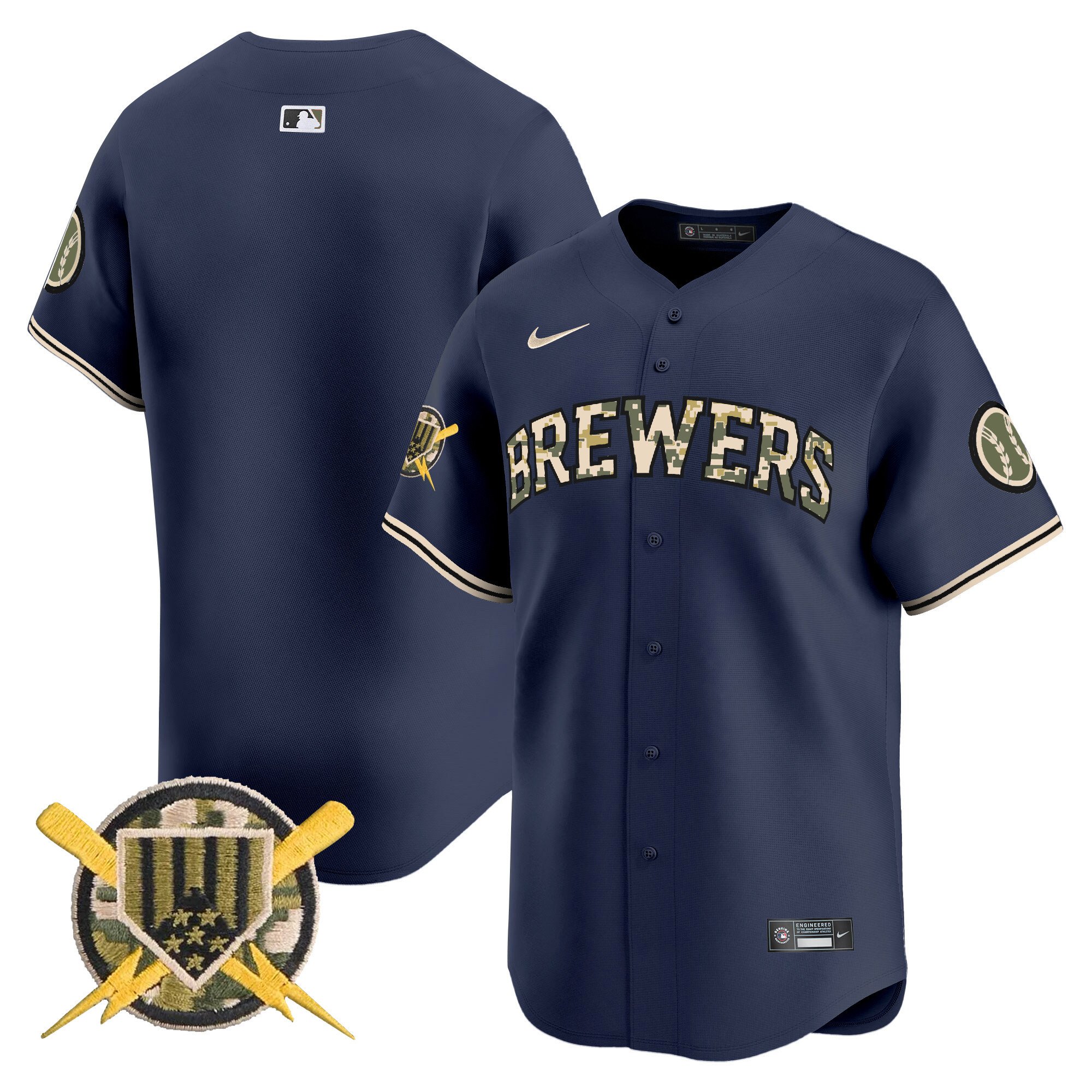 Men's Milwaukee Brewers Armed Forces Day Vapor Premier Limited Jersey - All Stitched