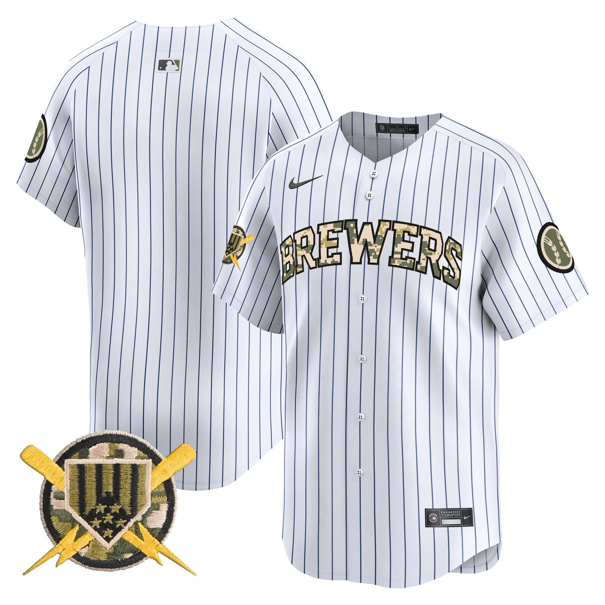 Men's Milwaukee Brewers Armed Forces Day Vapor Premier Limited Jersey - All Stitched