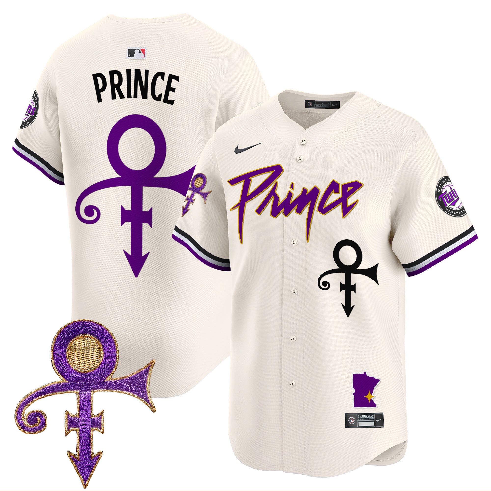 Men's Minnesota Twins Prince Patch Vapor Premier Limited Jersey V2 - All Stitched