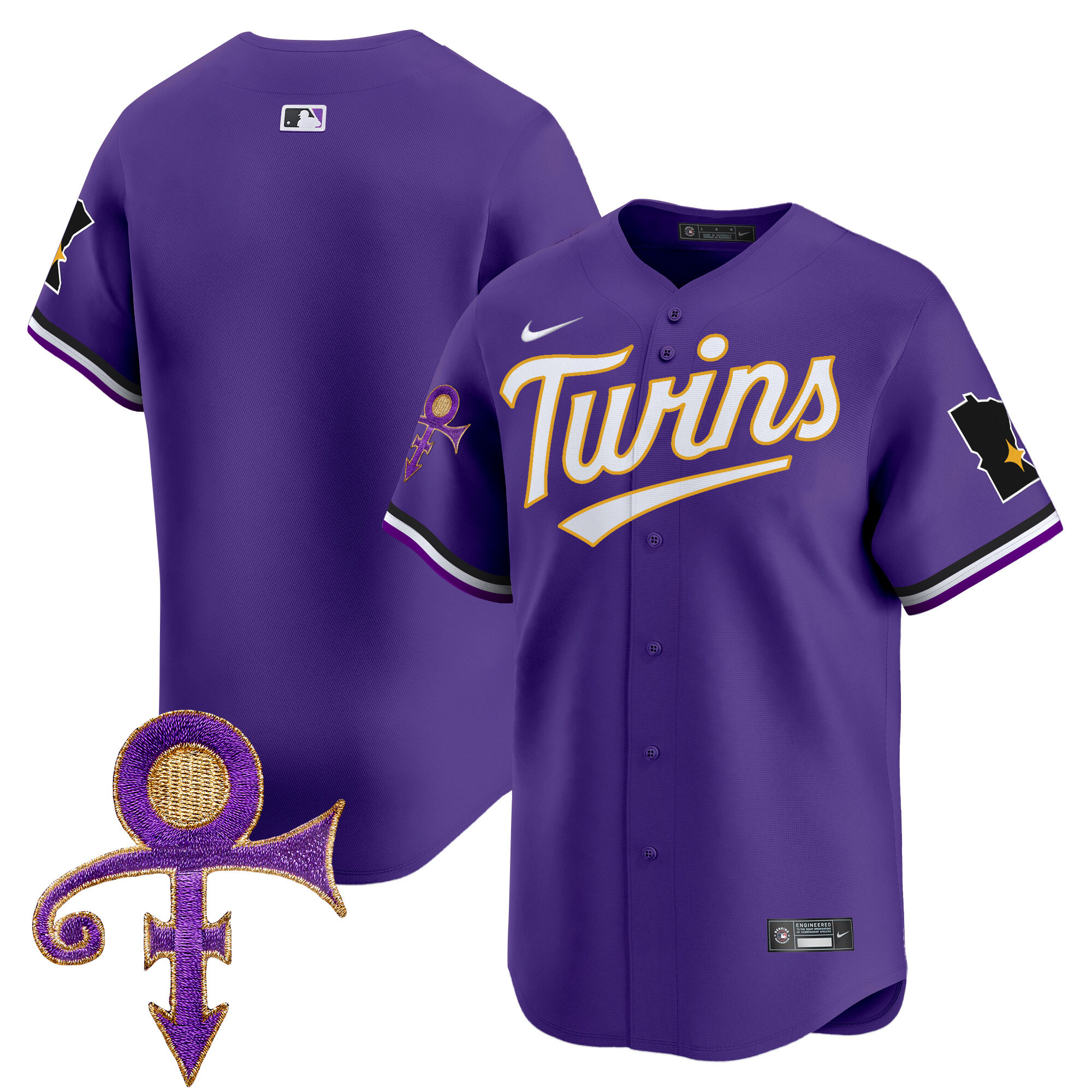 Men's Minnesota Twins Prince Patch Vapor Premier Limited Jersey V3 - All Stitched