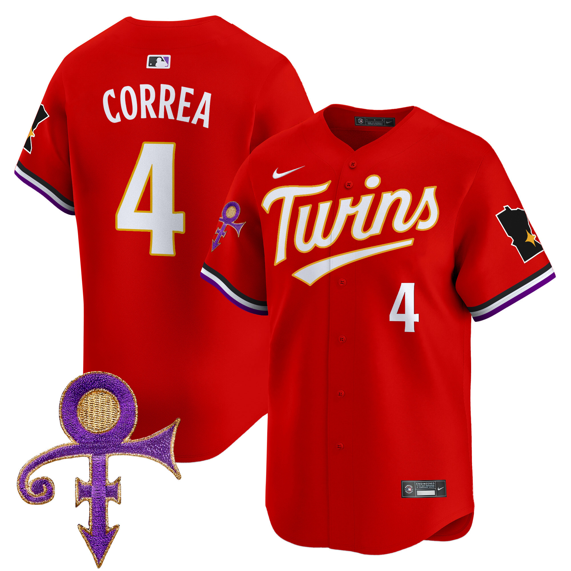Men's Minnesota Twins Prince Patch Vapor Premier Limited Jersey V3 - All Stitched