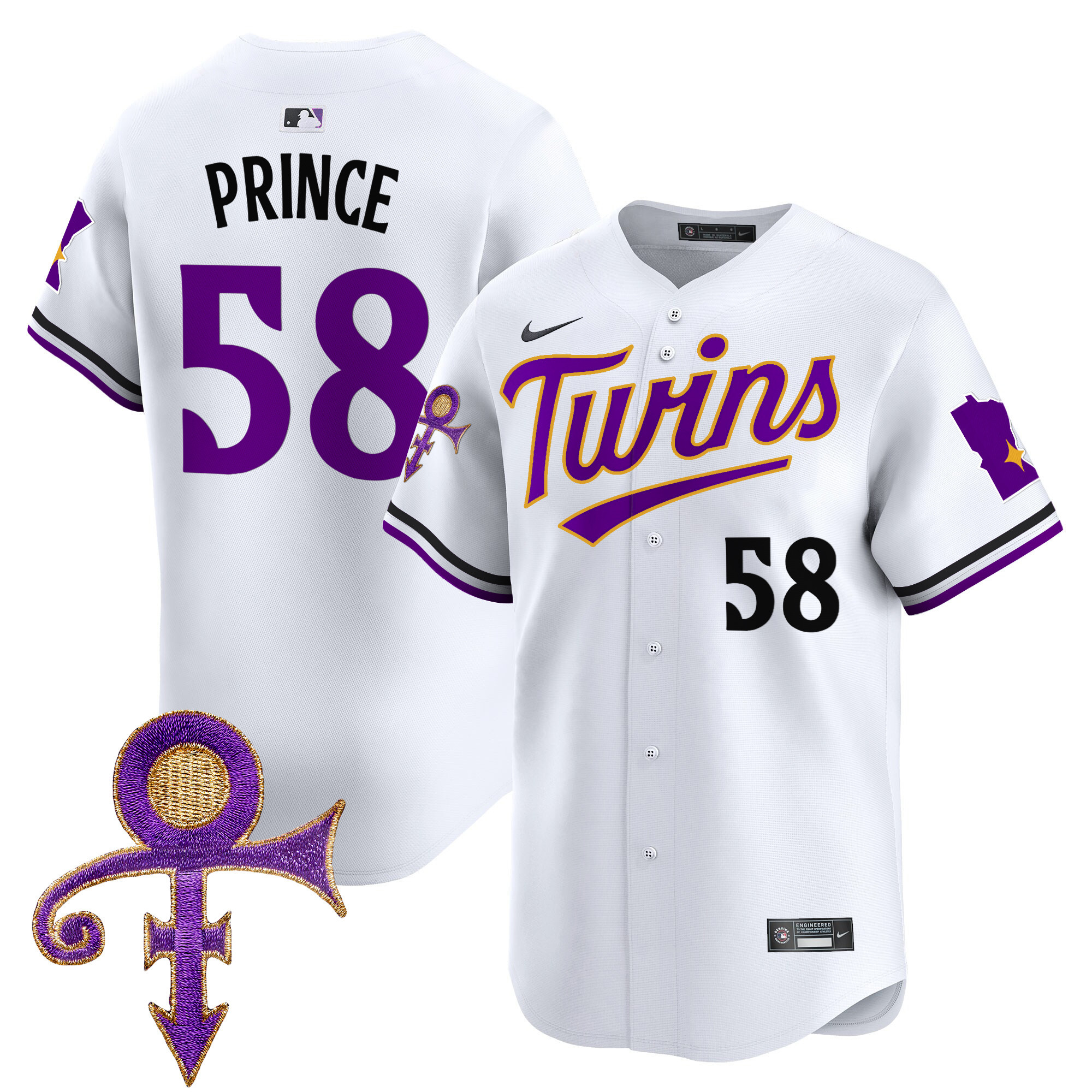 Men's Minnesota Twins Prince Patch Vapor Premier Limited Jersey V3 - All Stitched