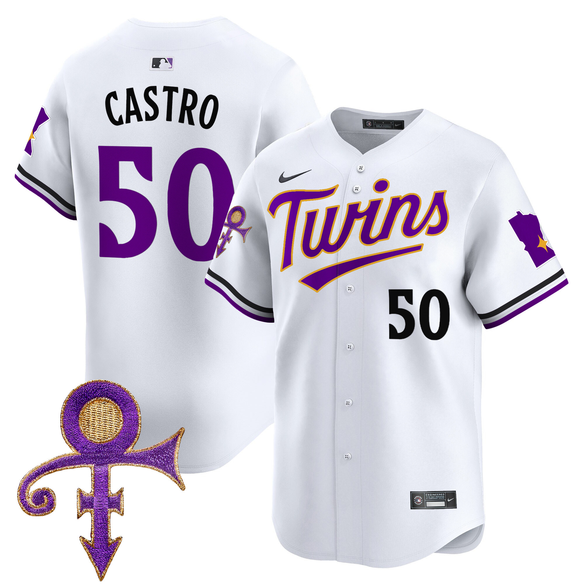 Men's Minnesota Twins Prince Patch Vapor Premier Limited Jersey V3 - All Stitched