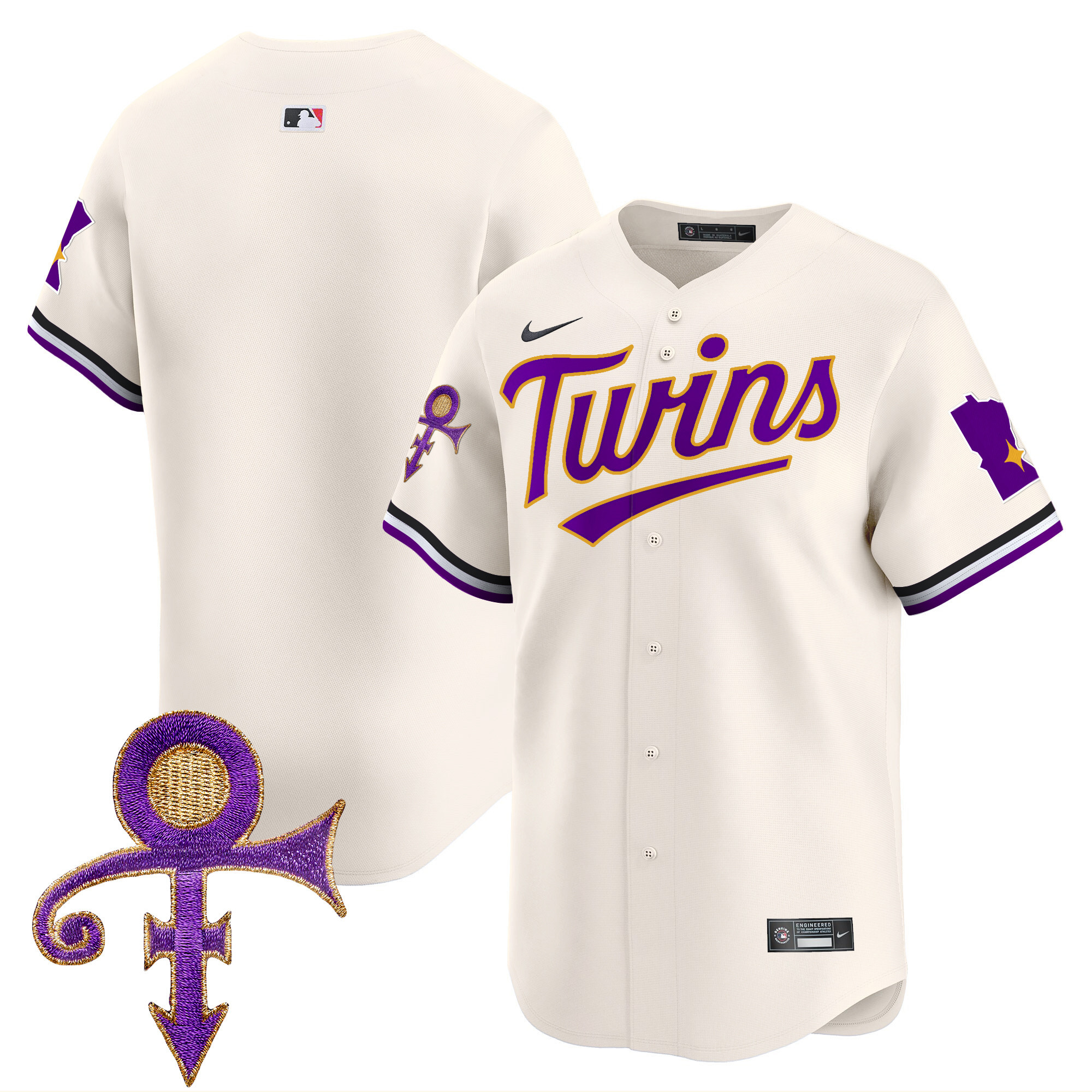 Men's Minnesota Twins Prince Patch Vapor Premier Limited Jersey V3 - All Stitched