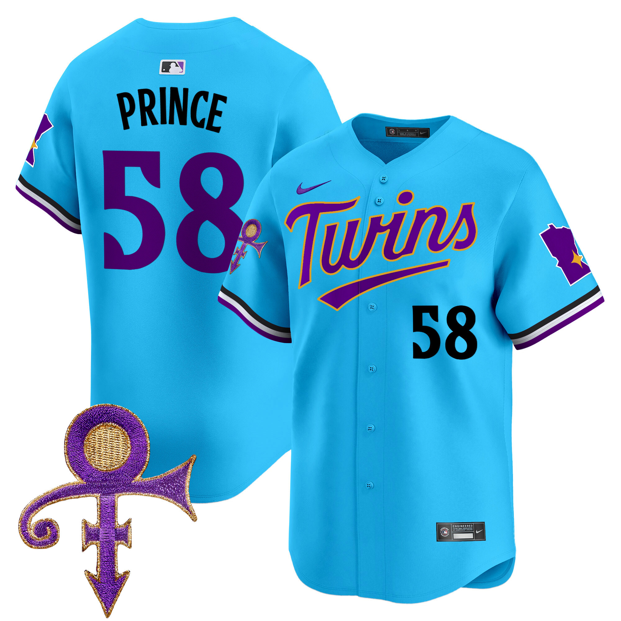 Men's Minnesota Twins Prince Patch Vapor Premier Limited Jersey V3 - All Stitched