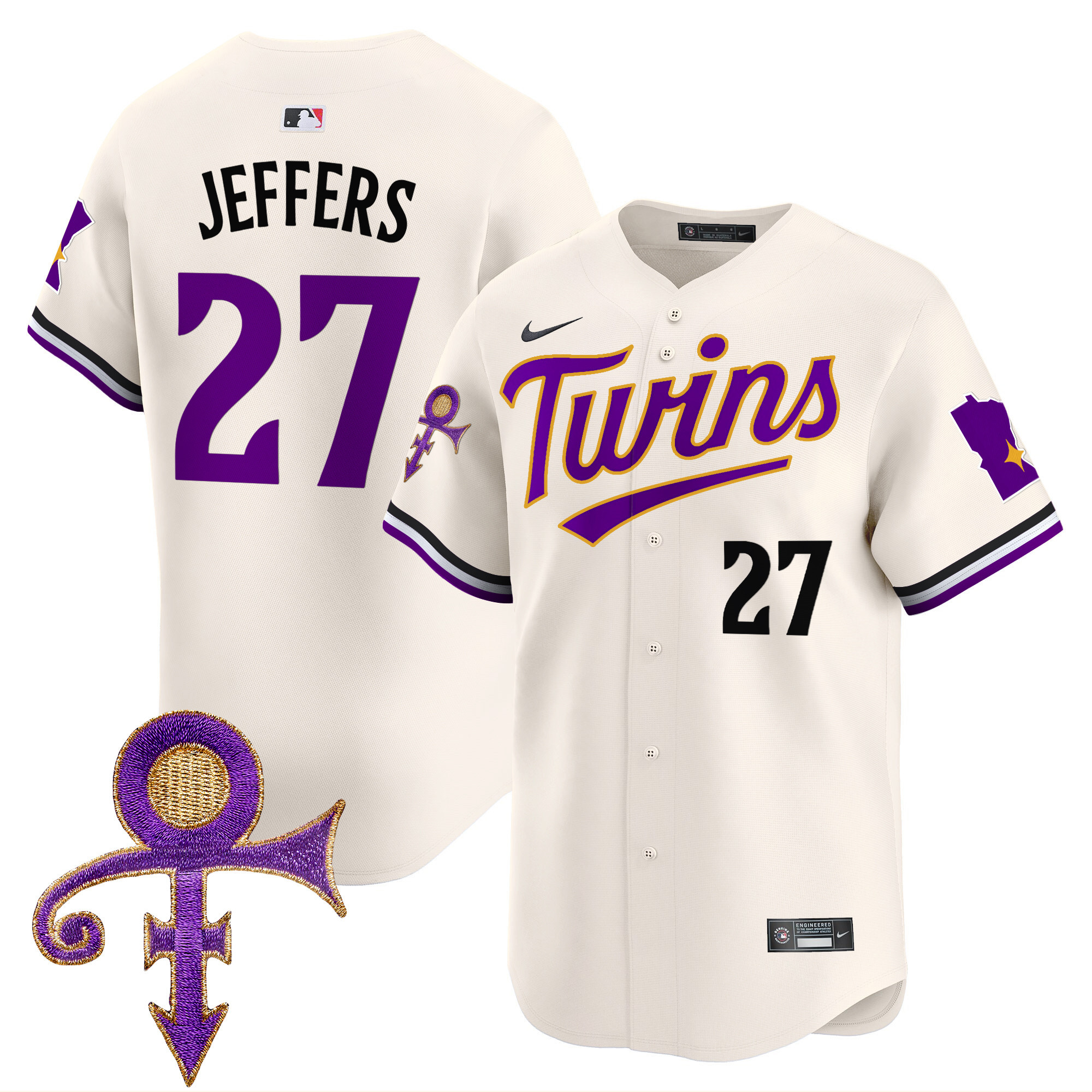 Men's Minnesota Twins Prince Patch Vapor Premier Limited Jersey V3 - All Stitched