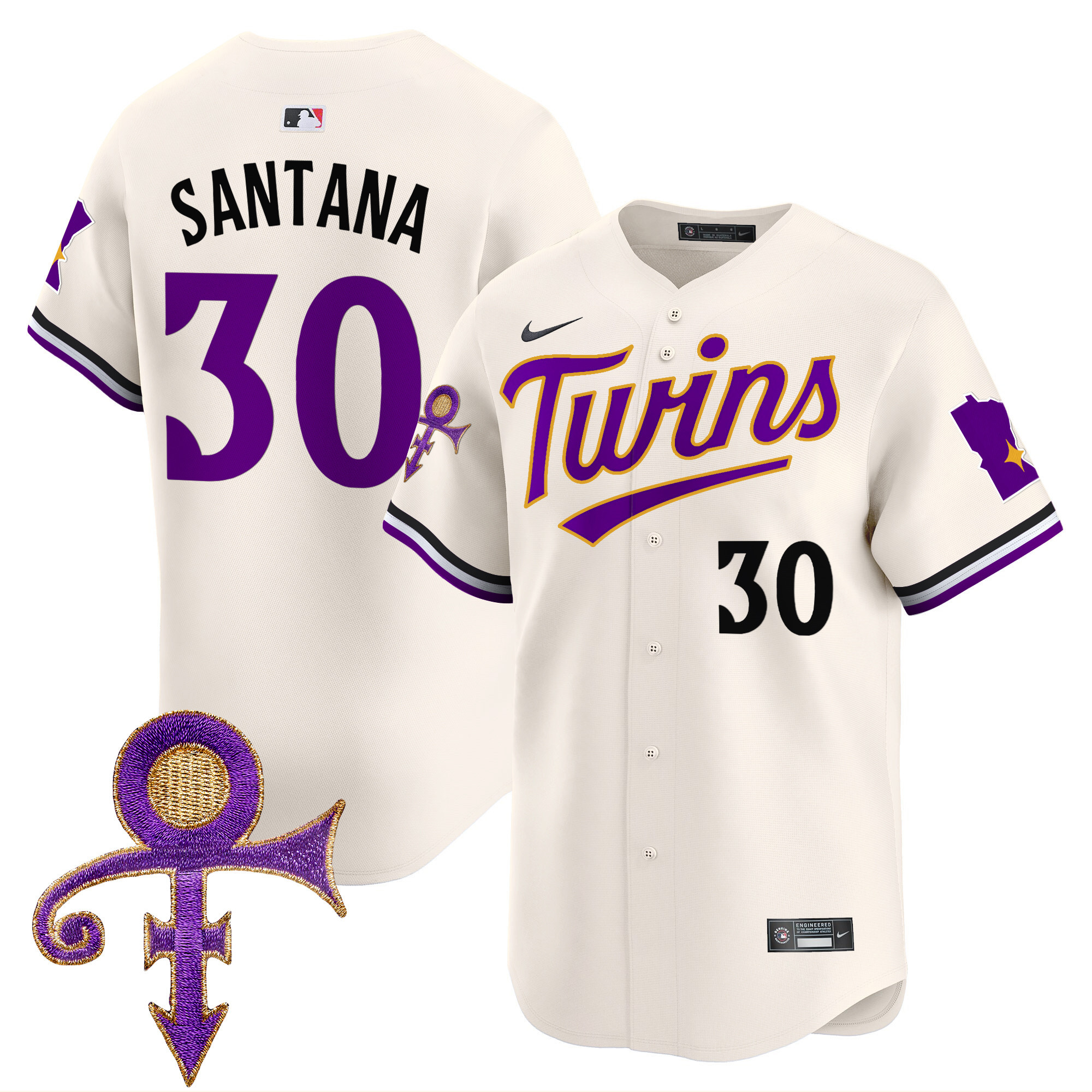 Men's Minnesota Twins Prince Patch Vapor Premier Limited Jersey V3 - All Stitched