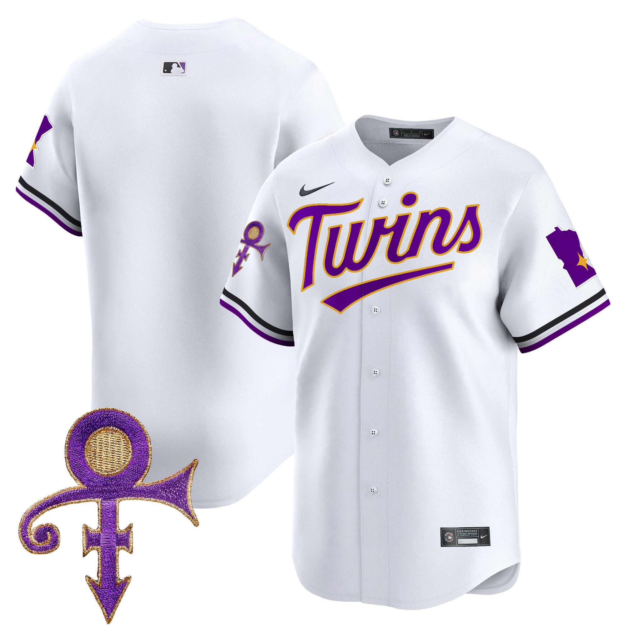 Men's Minnesota Twins Prince Patch Vapor Premier Limited Jersey V3 - All Stitched