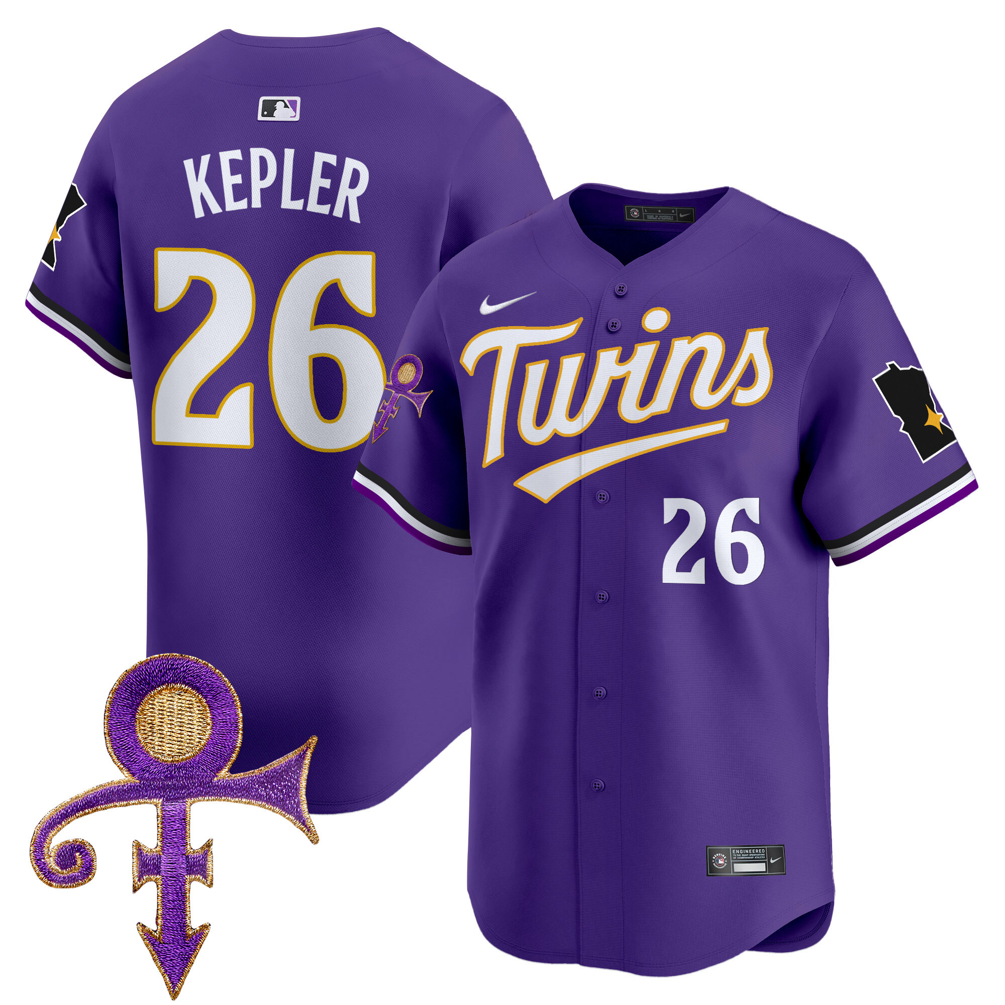 Men's Minnesota Twins Prince Patch Vapor Premier Limited Jersey V3 - All Stitched