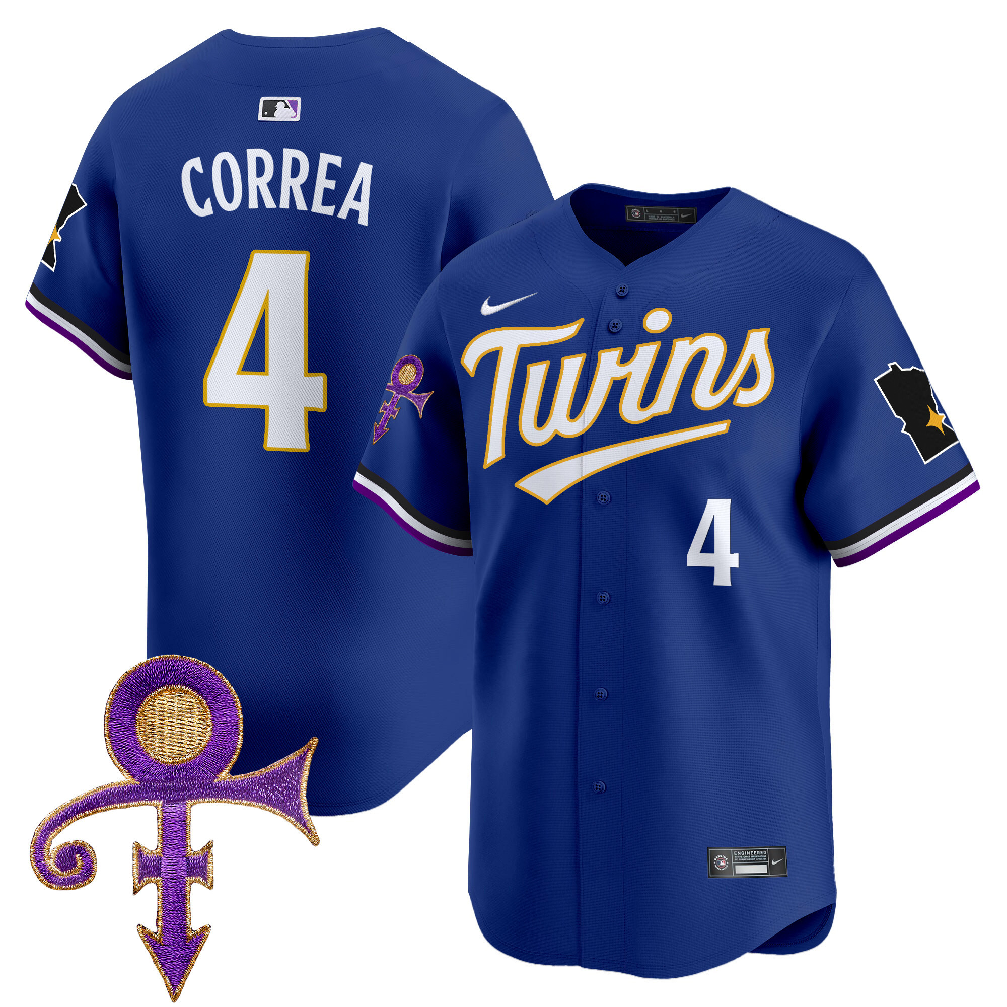 Men's Minnesota Twins Prince Patch Vapor Premier Limited Jersey V3 - All Stitched