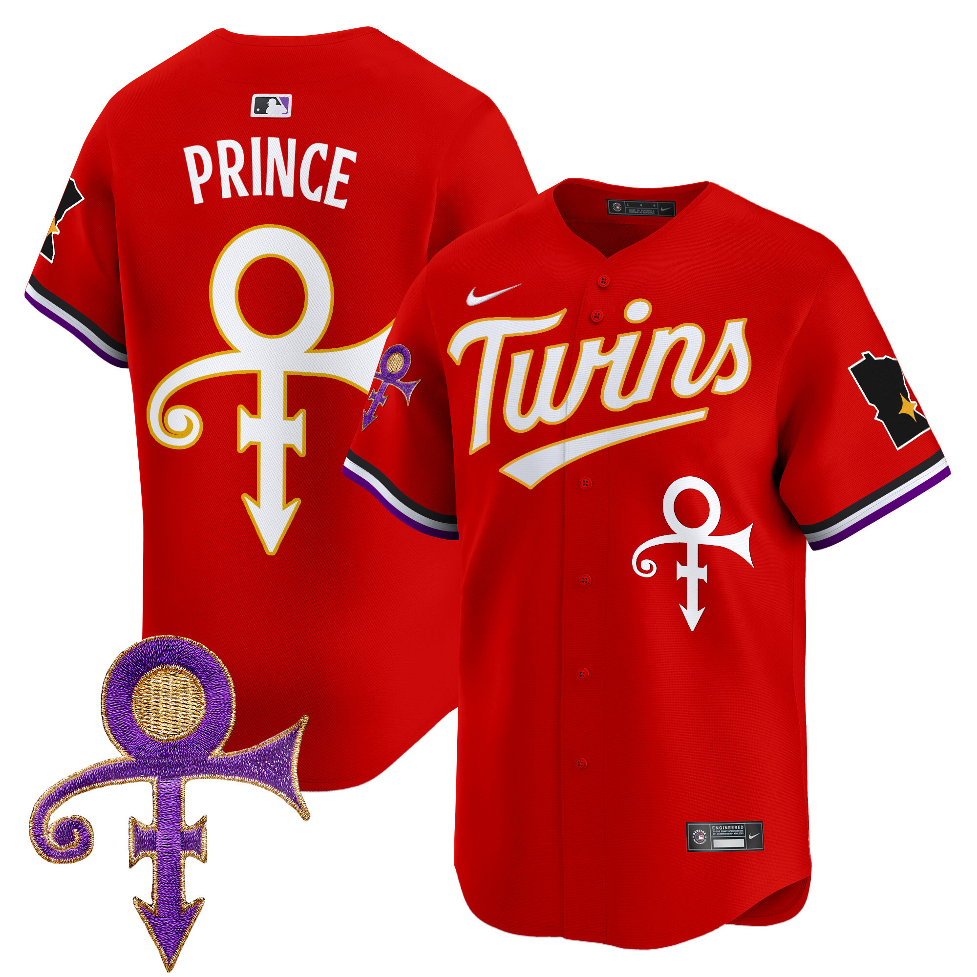 Men's Minnesota Twins Prince Patch Vapor Premier Limited Jersey V3 - All Stitched