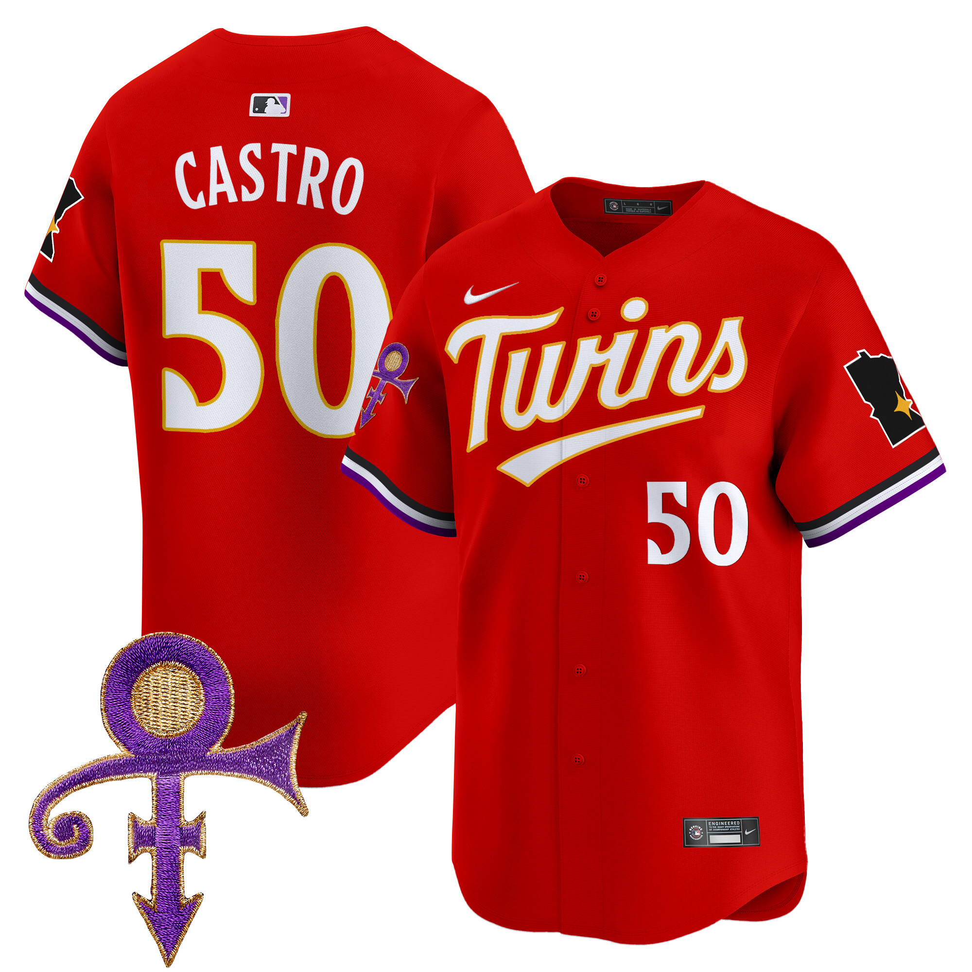 Men's Minnesota Twins Prince Patch Vapor Premier Limited Jersey V3 - All Stitched