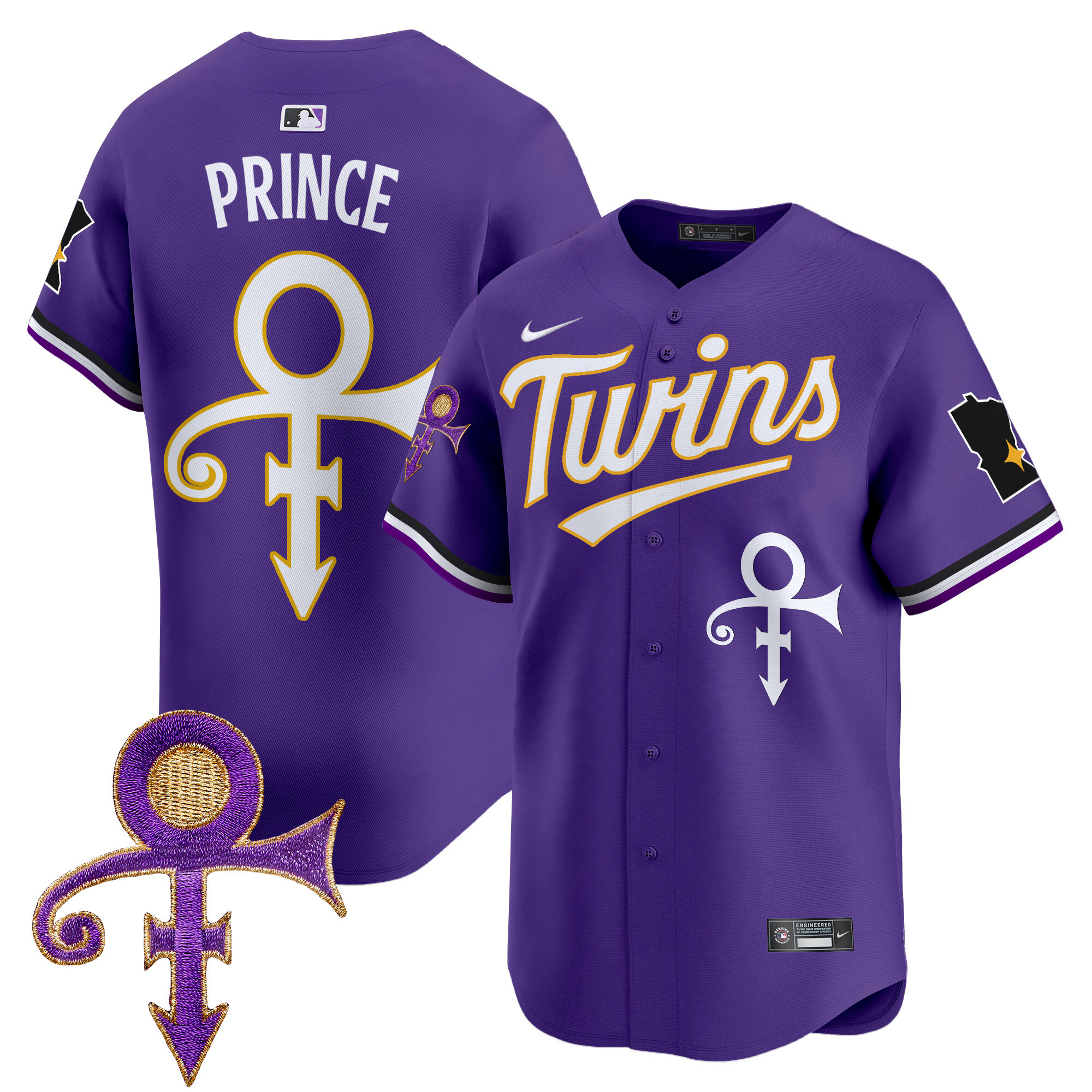 Men's Minnesota Twins Prince Patch Vapor Premier Limited Jersey V3 - All Stitched