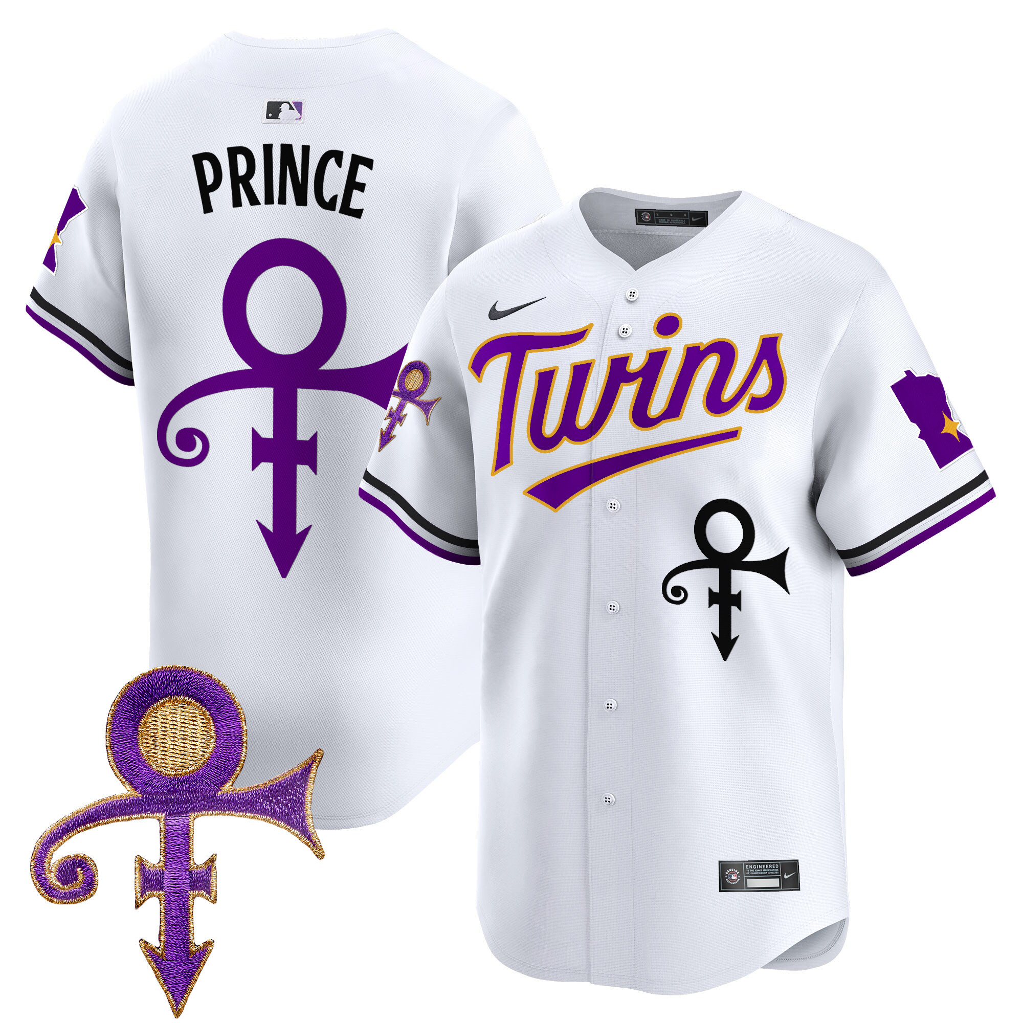 Men's Minnesota Twins Prince Patch Vapor Premier Limited Jersey V3 - All Stitched