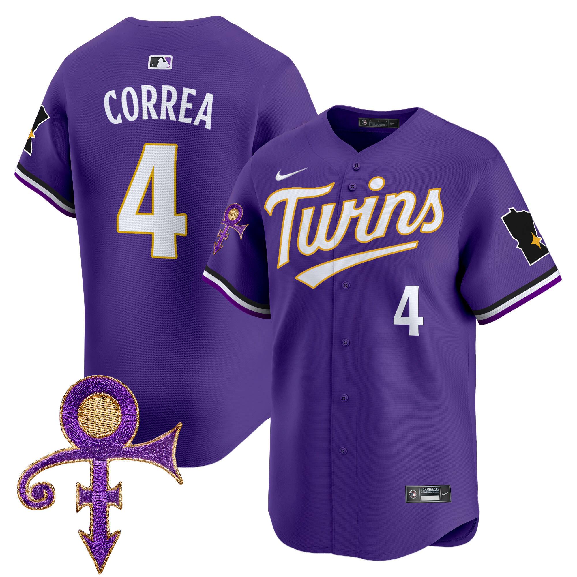 Men's Minnesota Twins Prince Patch Vapor Premier Limited Jersey V3 - All Stitched