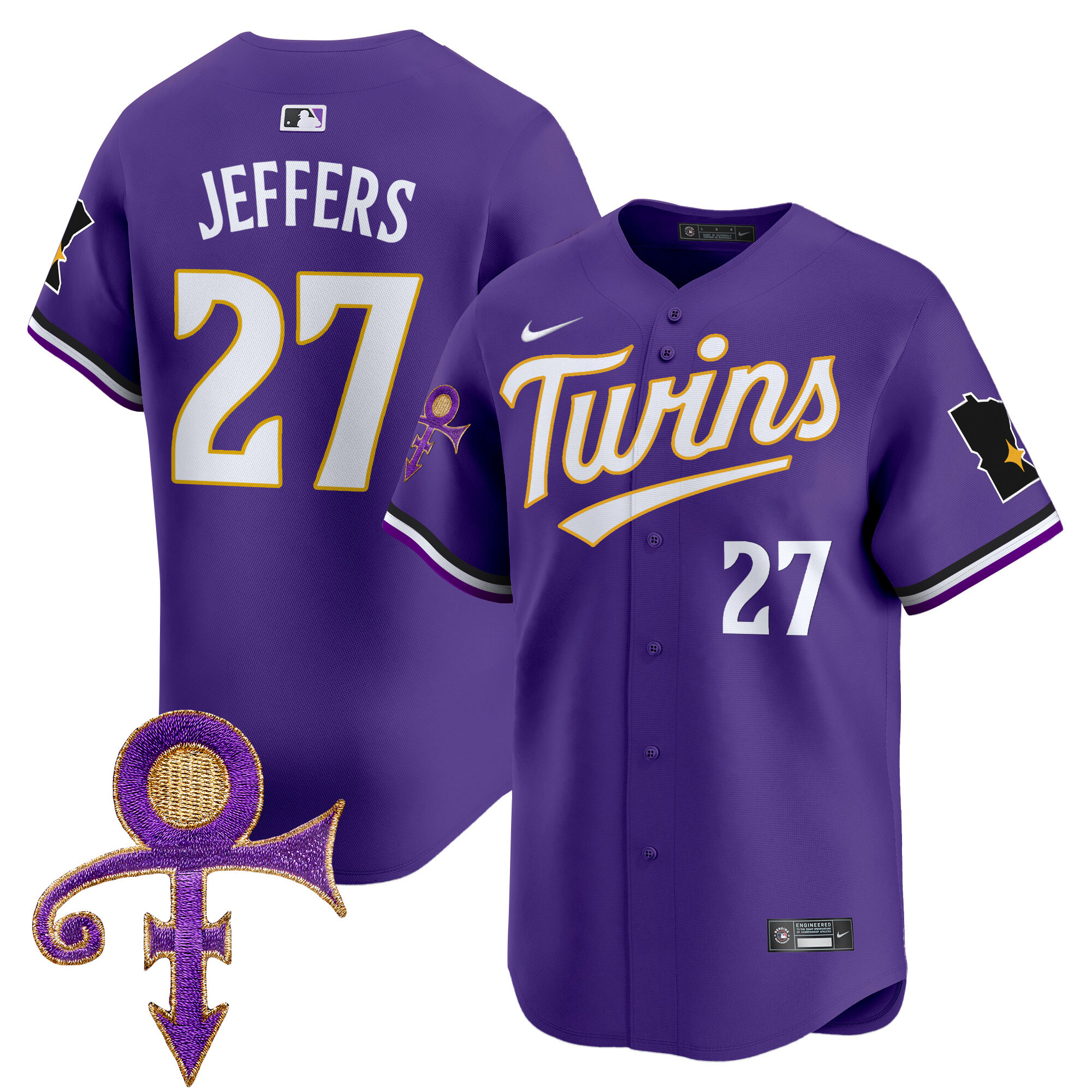 Men's Minnesota Twins Prince Patch Vapor Premier Limited Jersey V3 - All Stitched