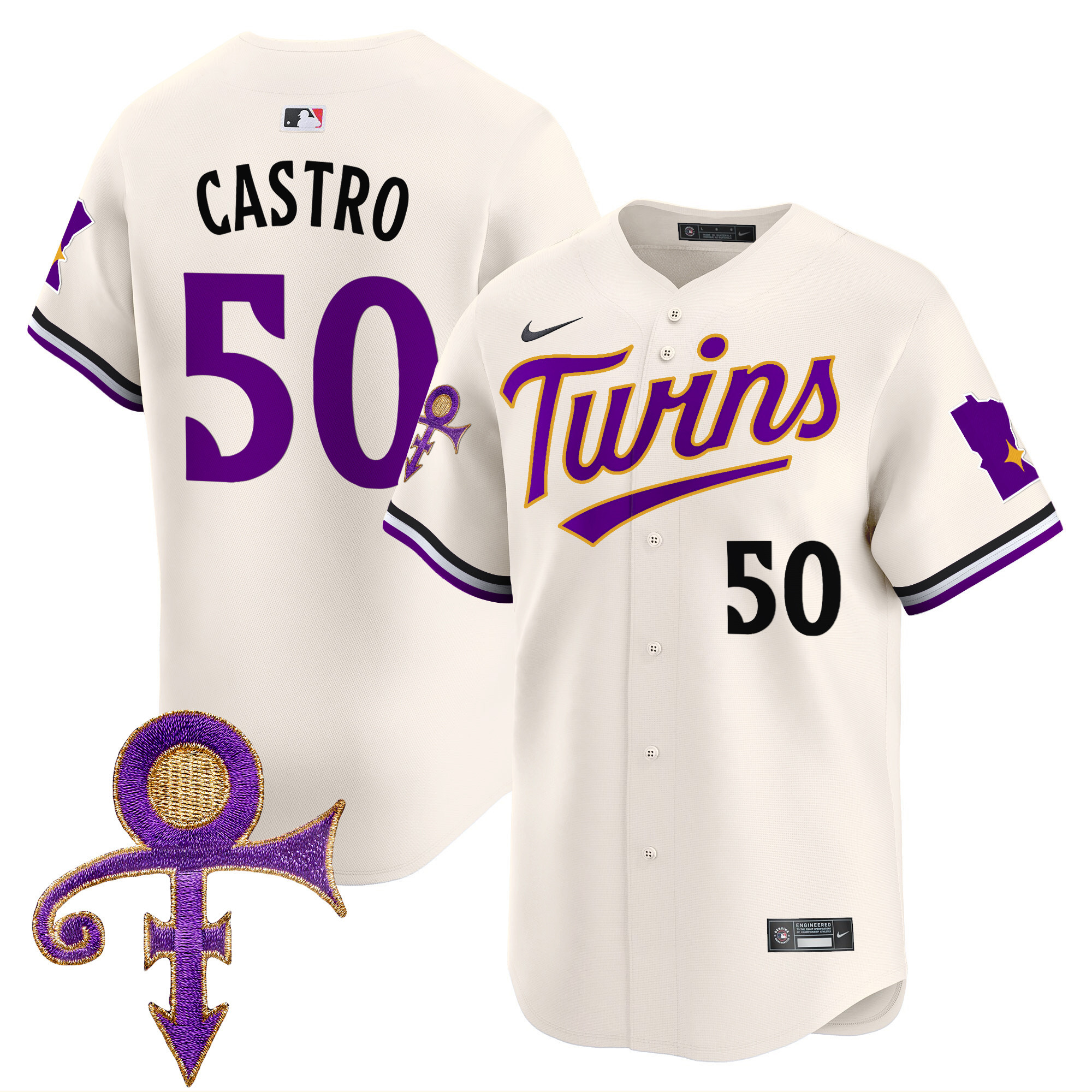 Men's Minnesota Twins Prince Patch Vapor Premier Limited Jersey V3 - All Stitched